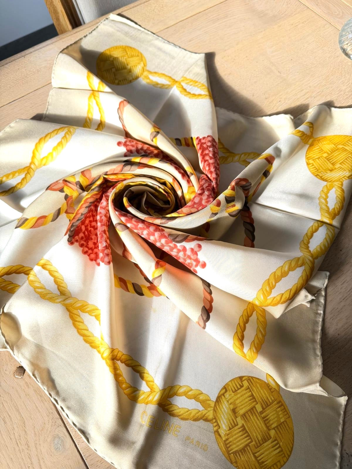 CELINE foulard carré schal scarf seide soie silk