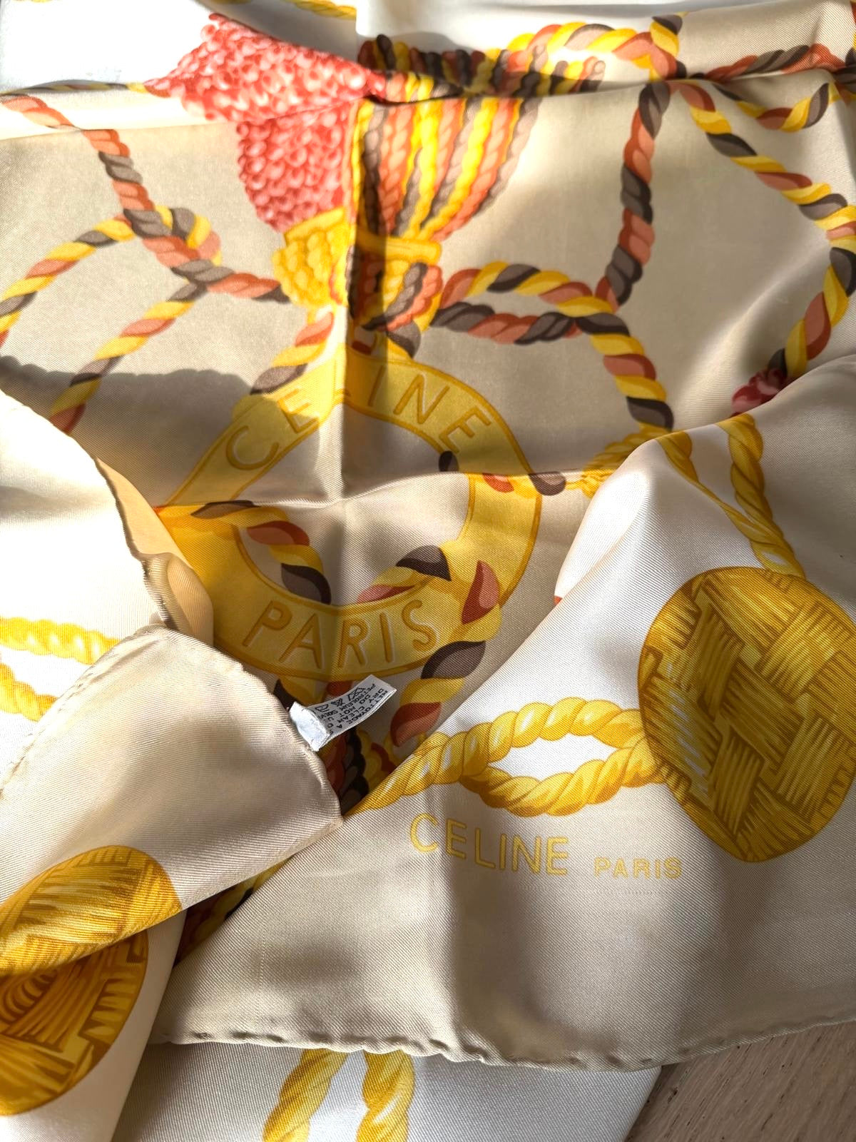 CELINE foulard carré schal scarf seide soie silk