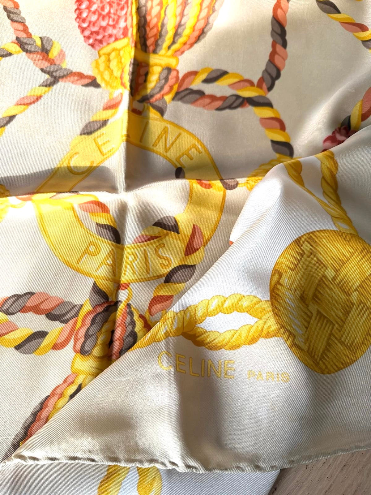 CELINE foulard carré schal scarf seide soie silk