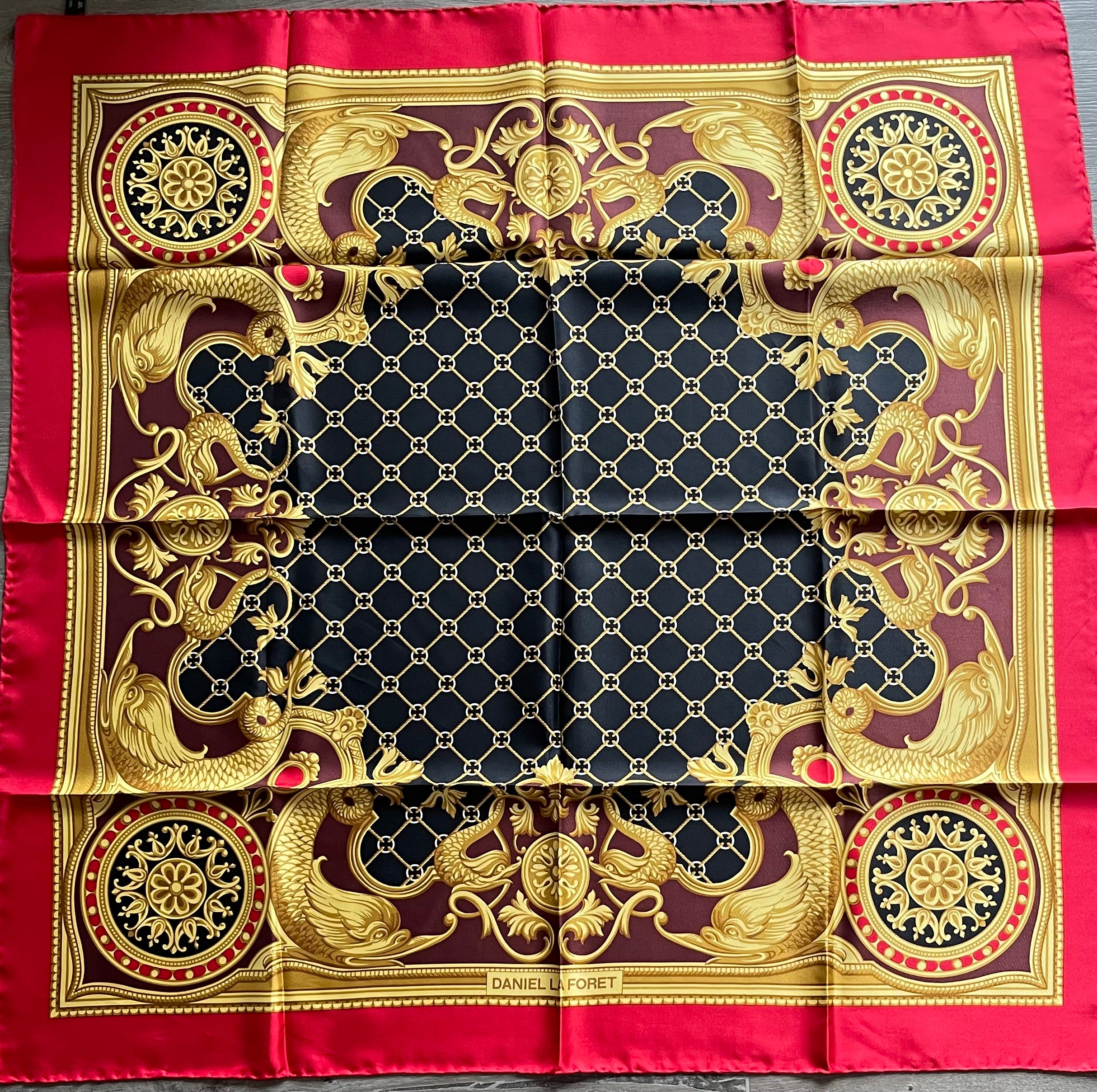 DANIEL LA FORET foulard schal scarf seide soie silk