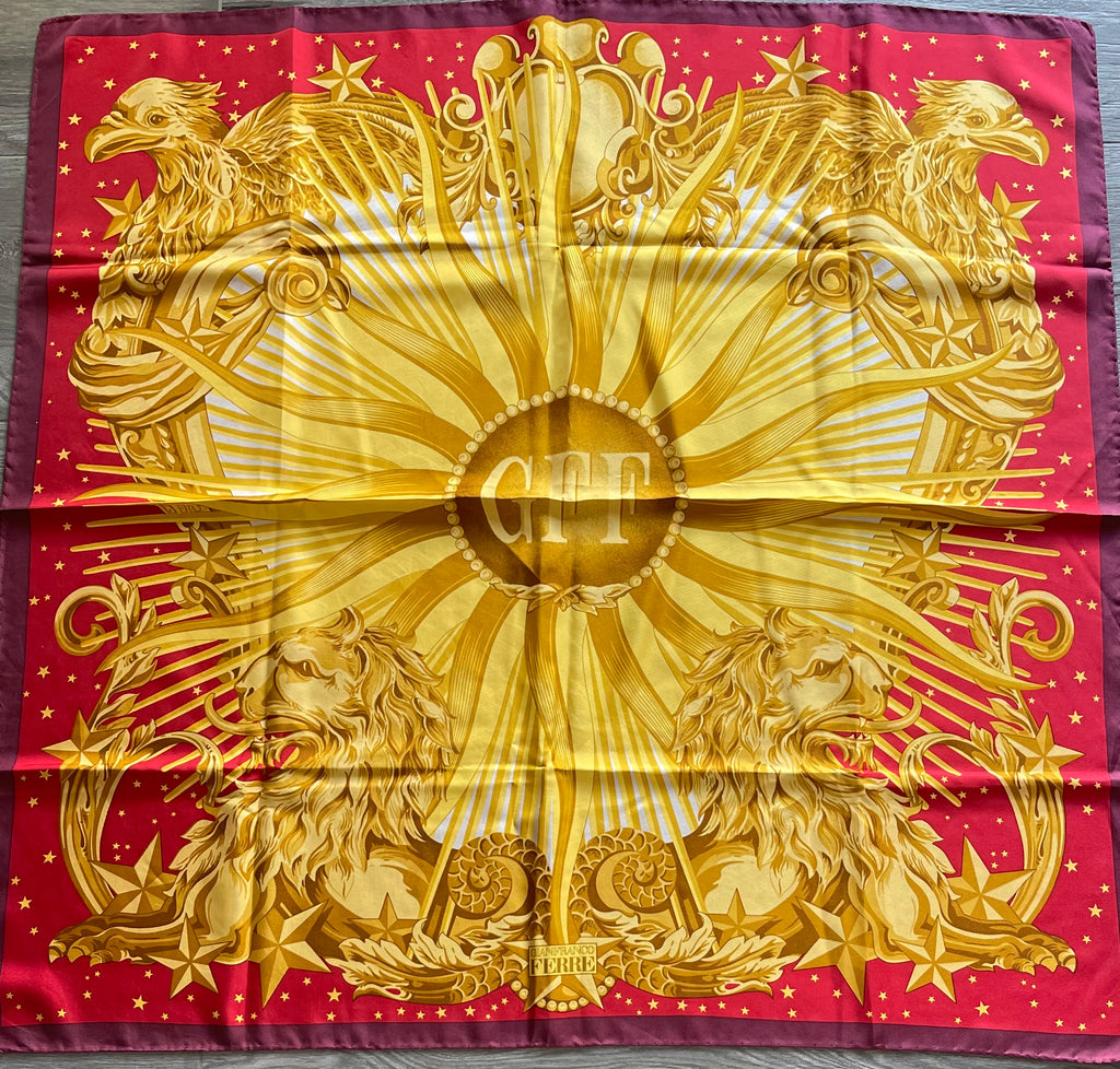 Gianfranco Ferre carré foulard scarf schal sjaal seide silk soie