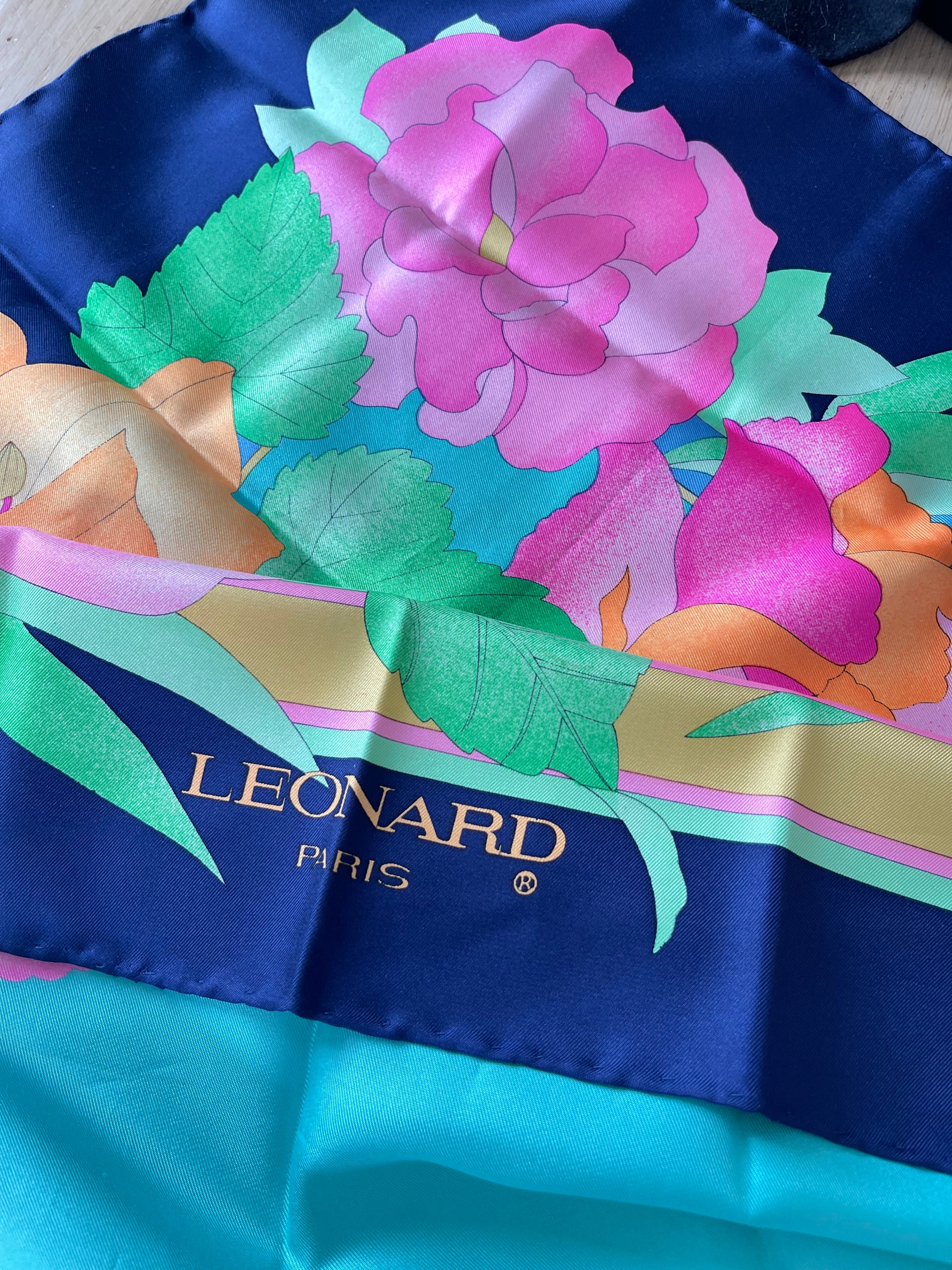 LEONARD foulard carré scarf schal seide silk soie