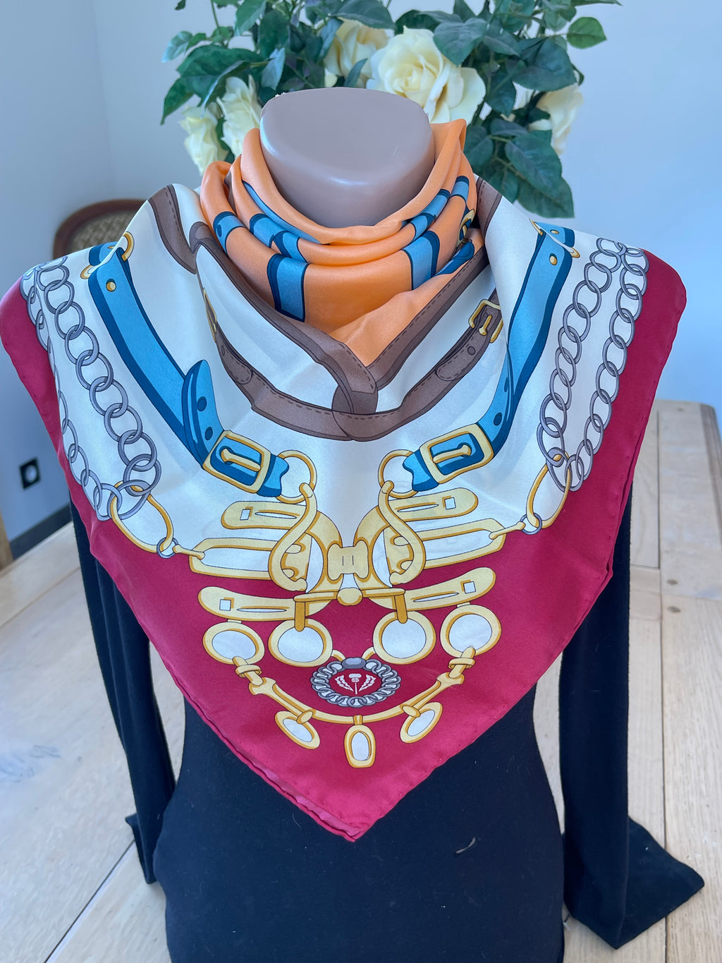 Joop! Foulard carré scarf seide soie silk
