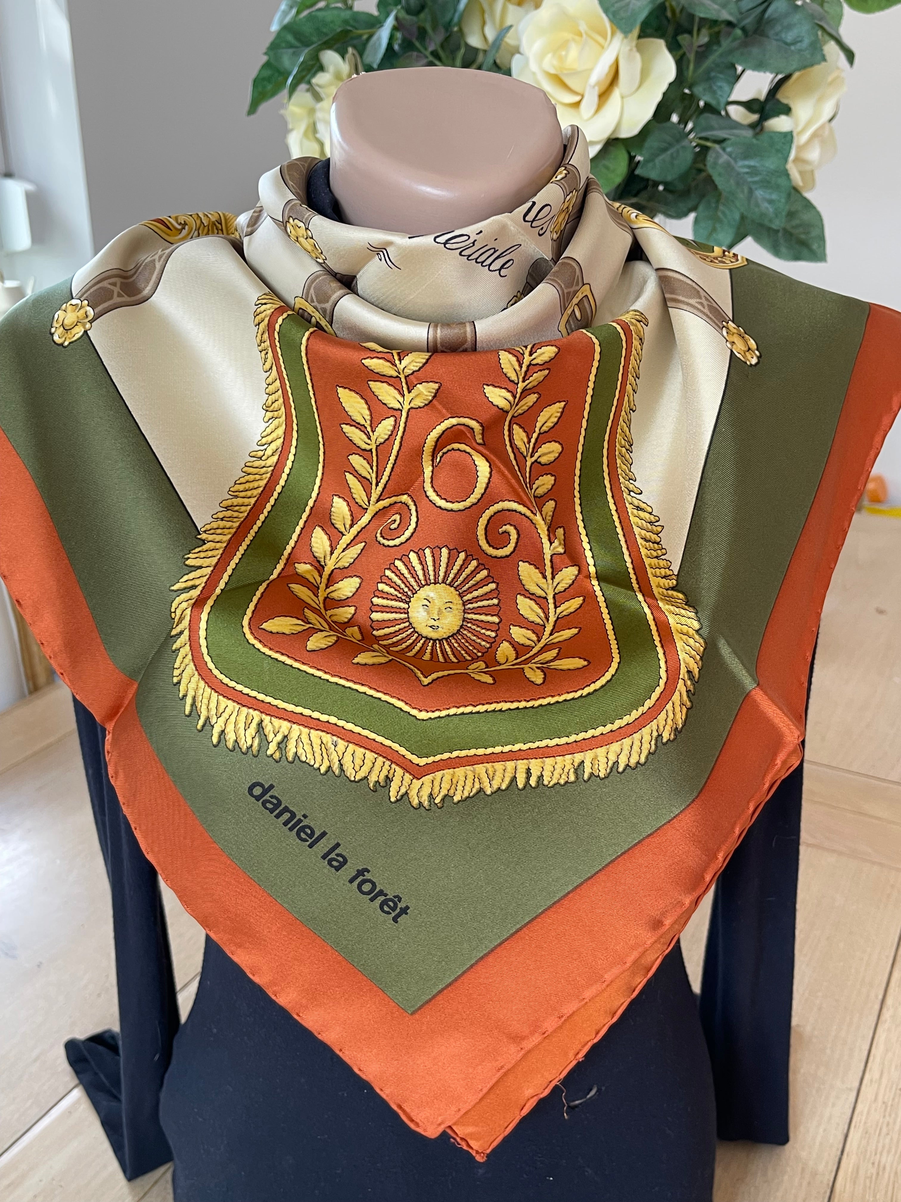 Daniel La Foret foulard scarf schal sjaal seide soie silk