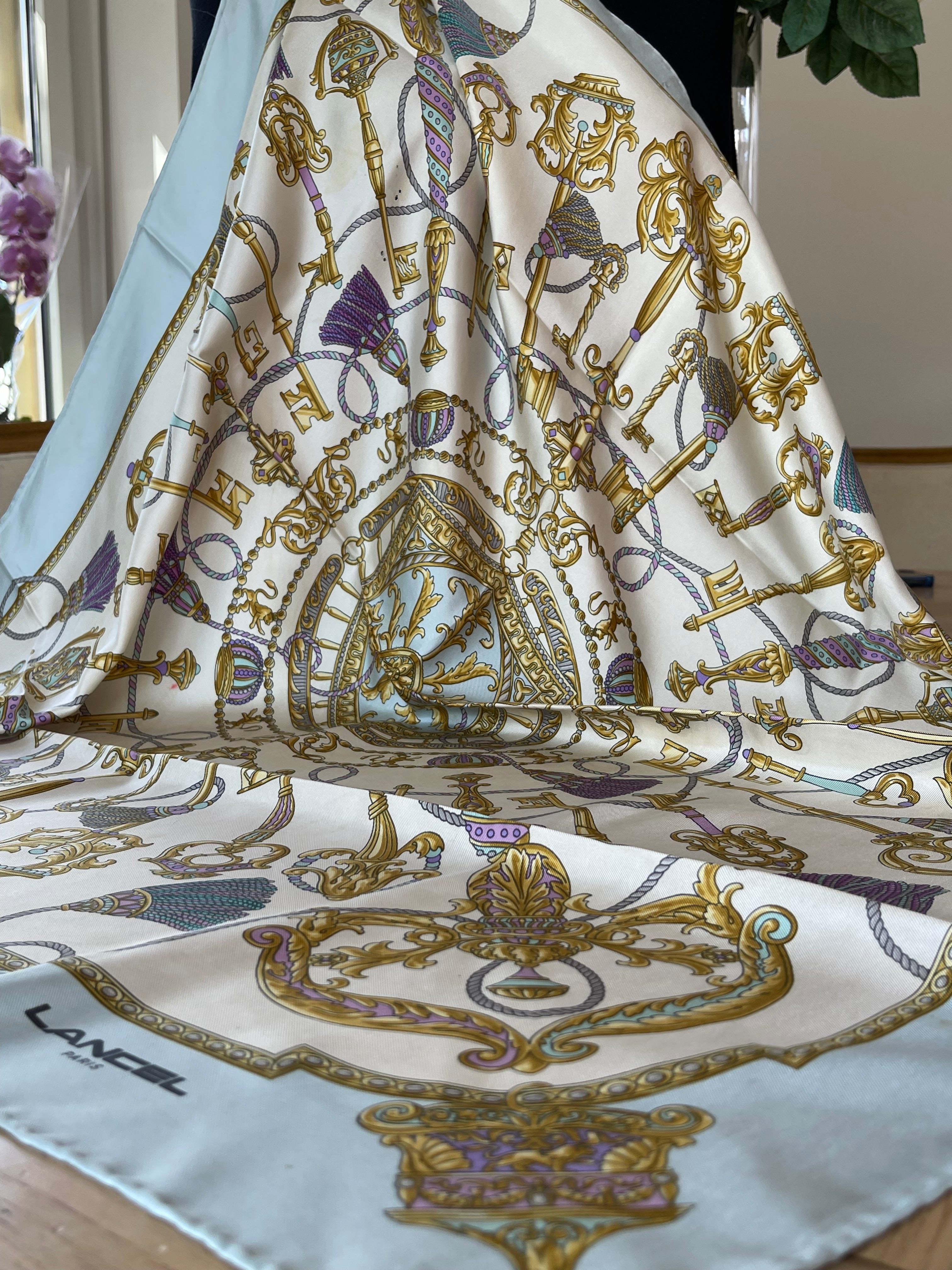 Lancel foulard carré schal sjaal seide soie silk