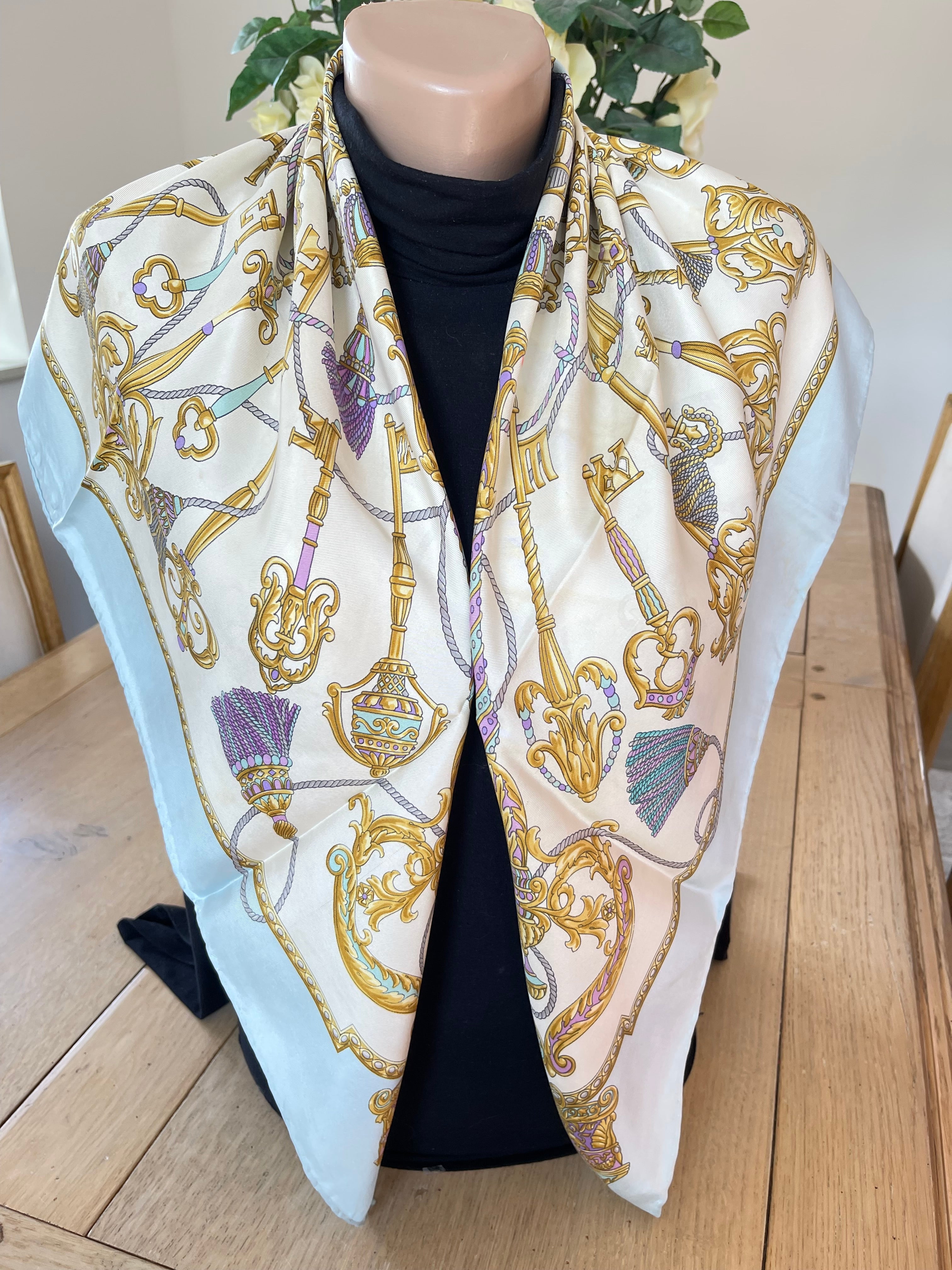 Lancel foulard carré schal sjaal seide soie silk