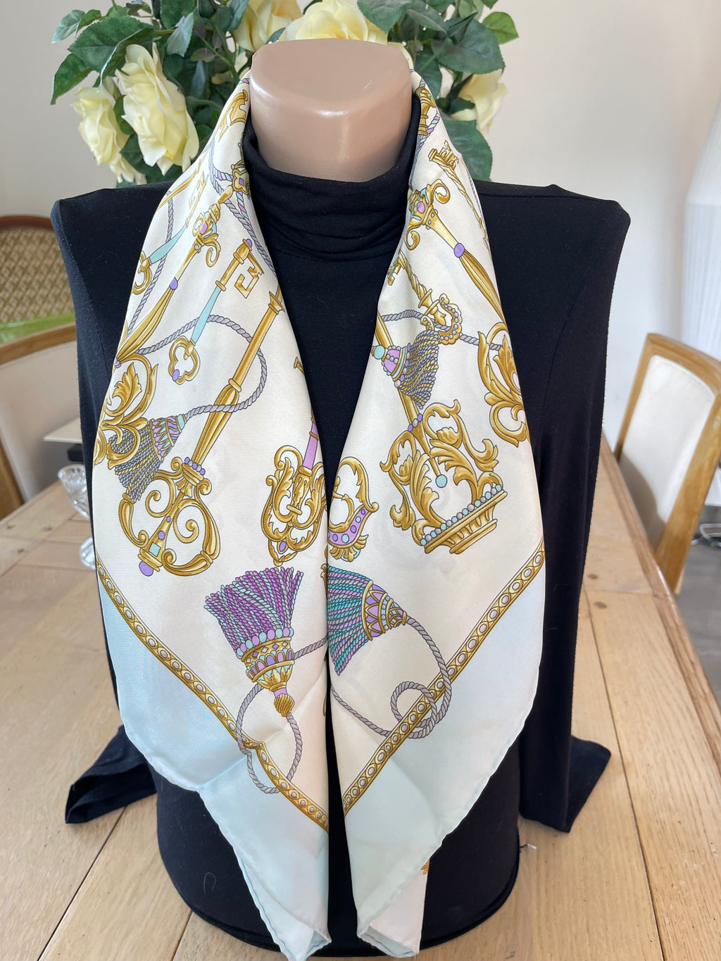 Lancel foulard carré schal sjaal seide soie silk