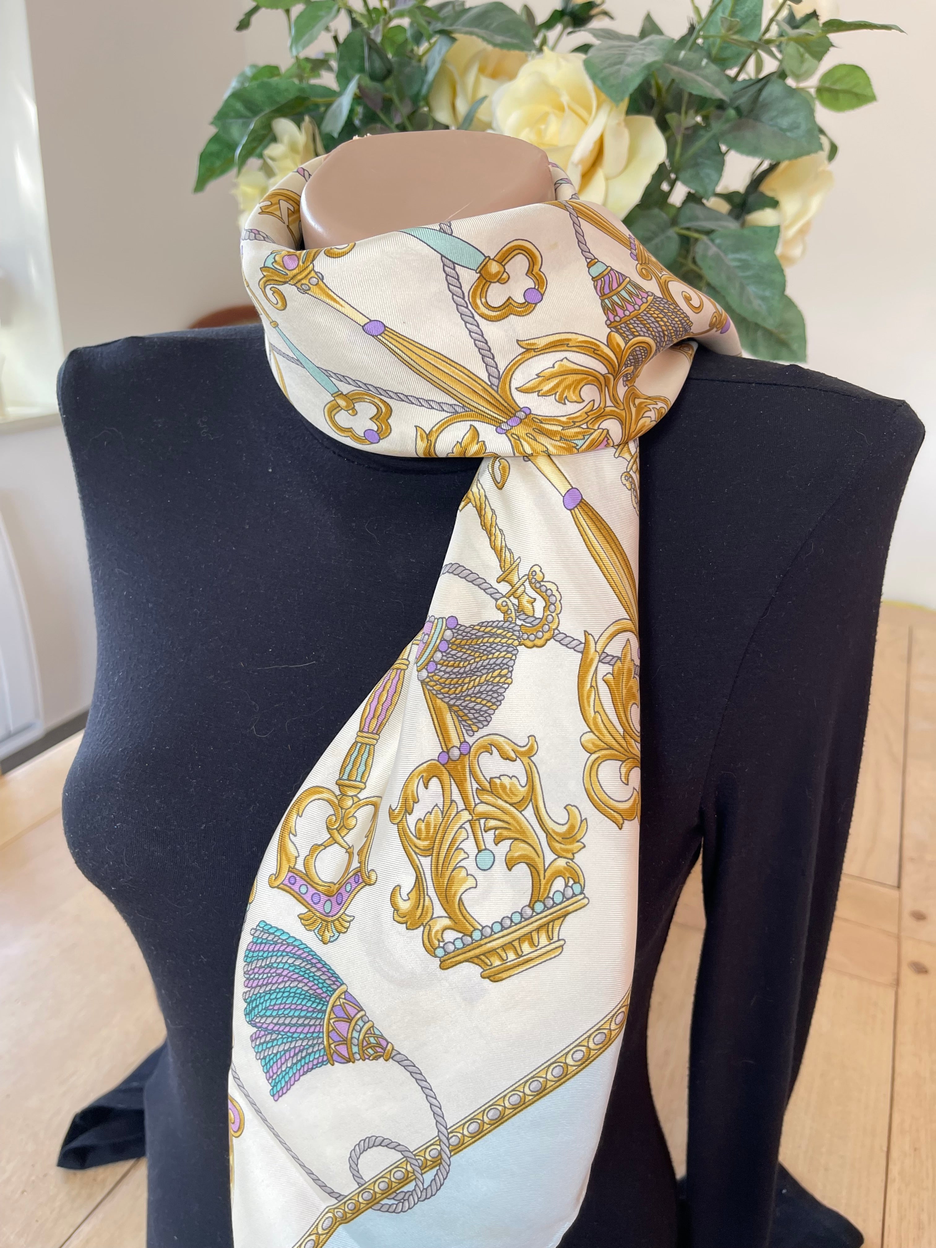 Lancel foulard carré schal sjaal seide soie silk