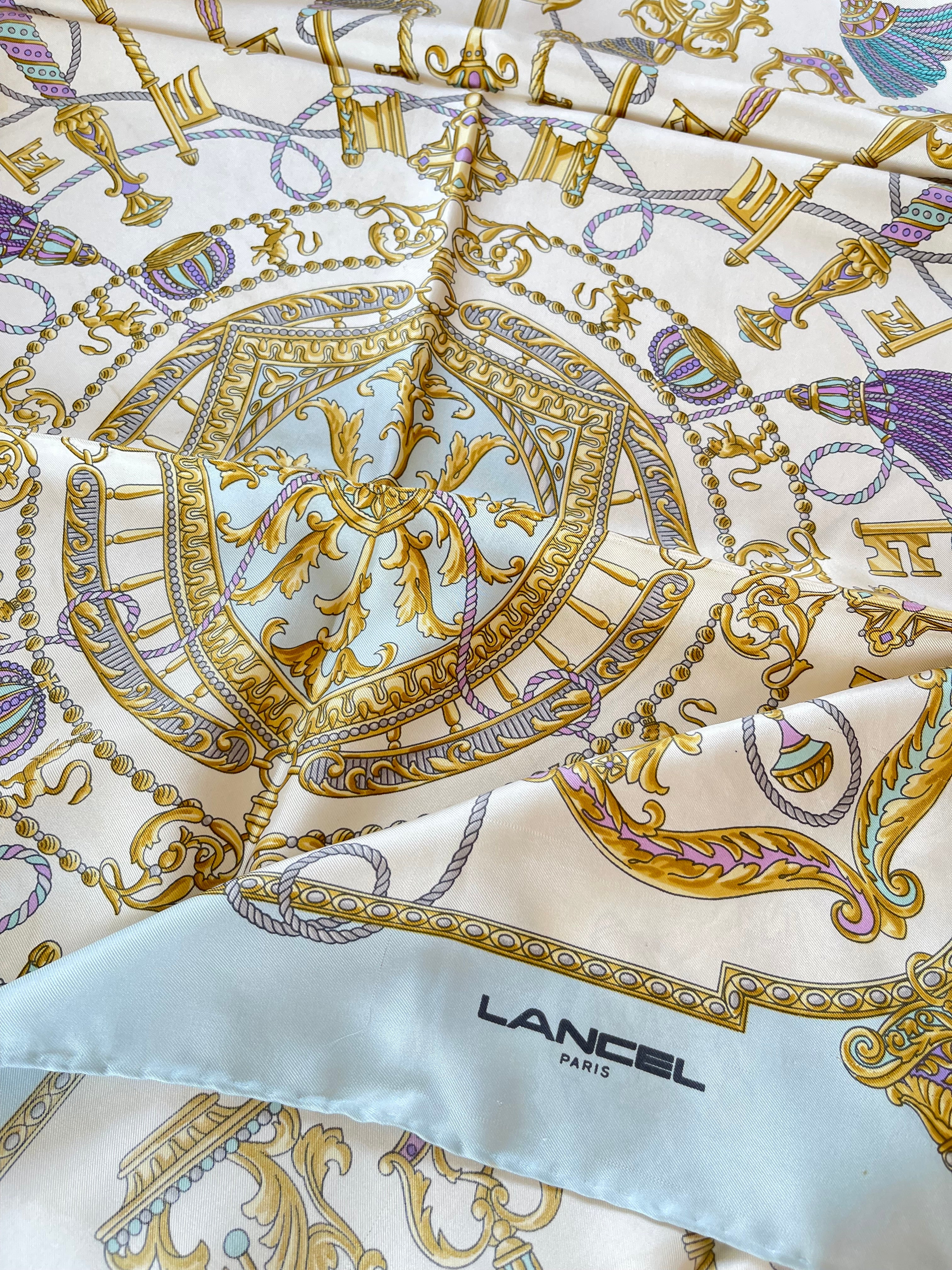 Lancel foulard carré schal sjaal seide soie silk