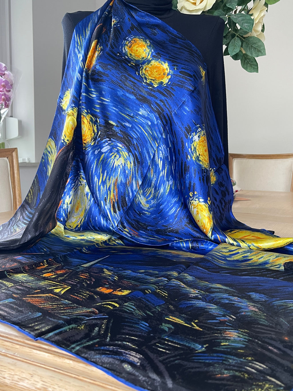 foulard carré Van Googh Pree scarf schal sjaal seide silk soie