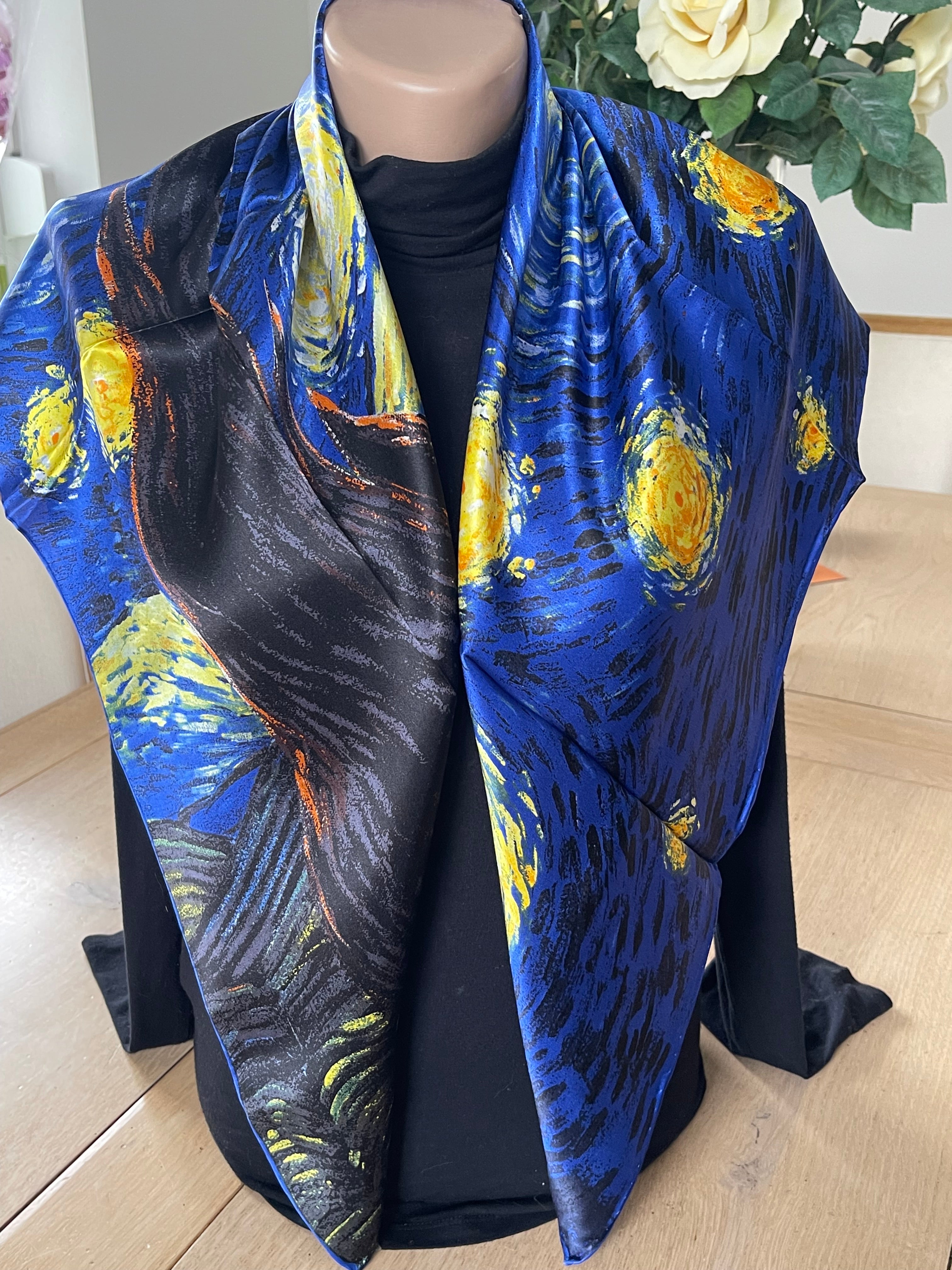 foulard carré Van Googh Pree scarf schal sjaal seide silk soie