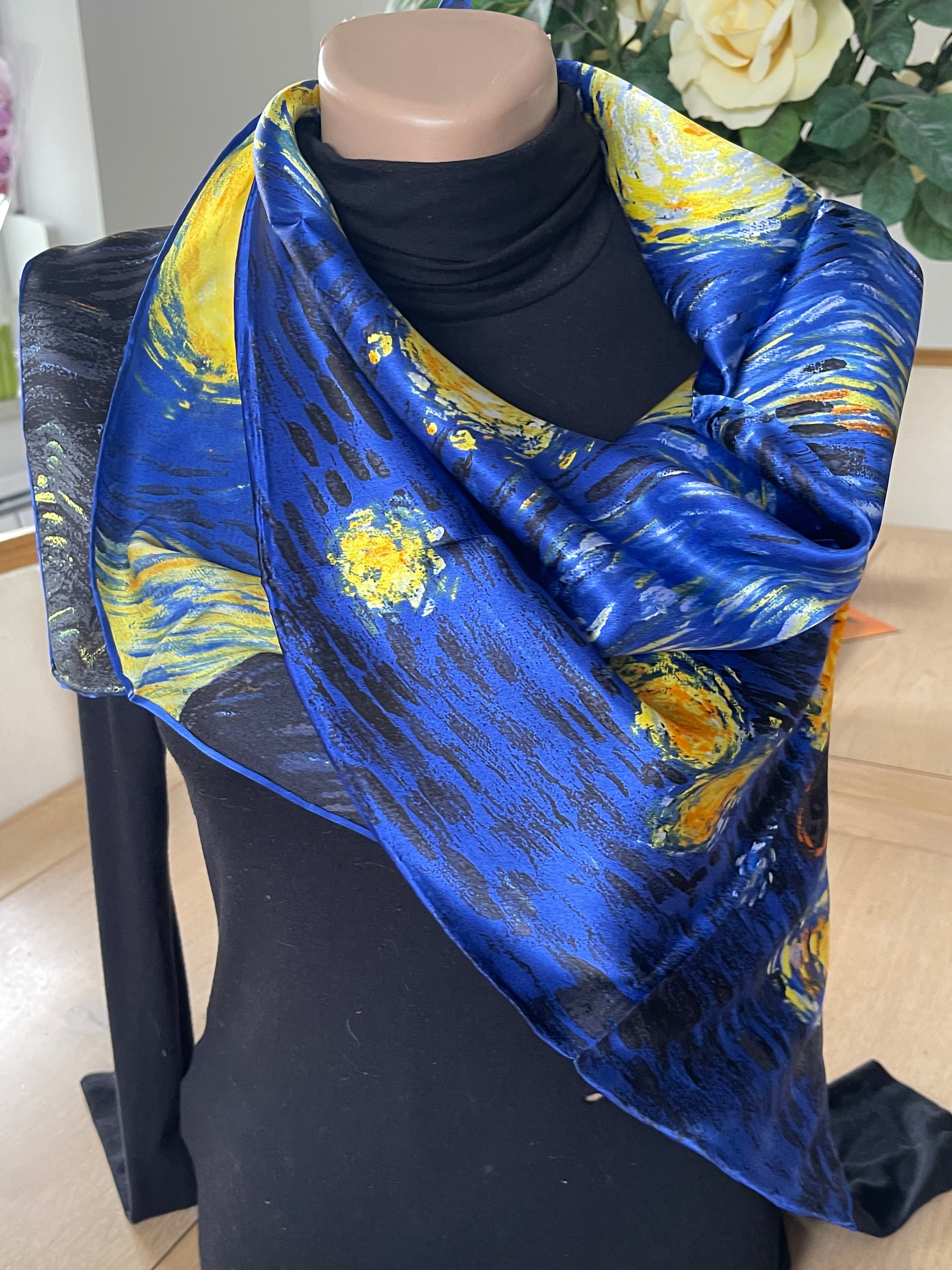 foulard carré Van Googh Pree scarf schal sjaal seide silk soie