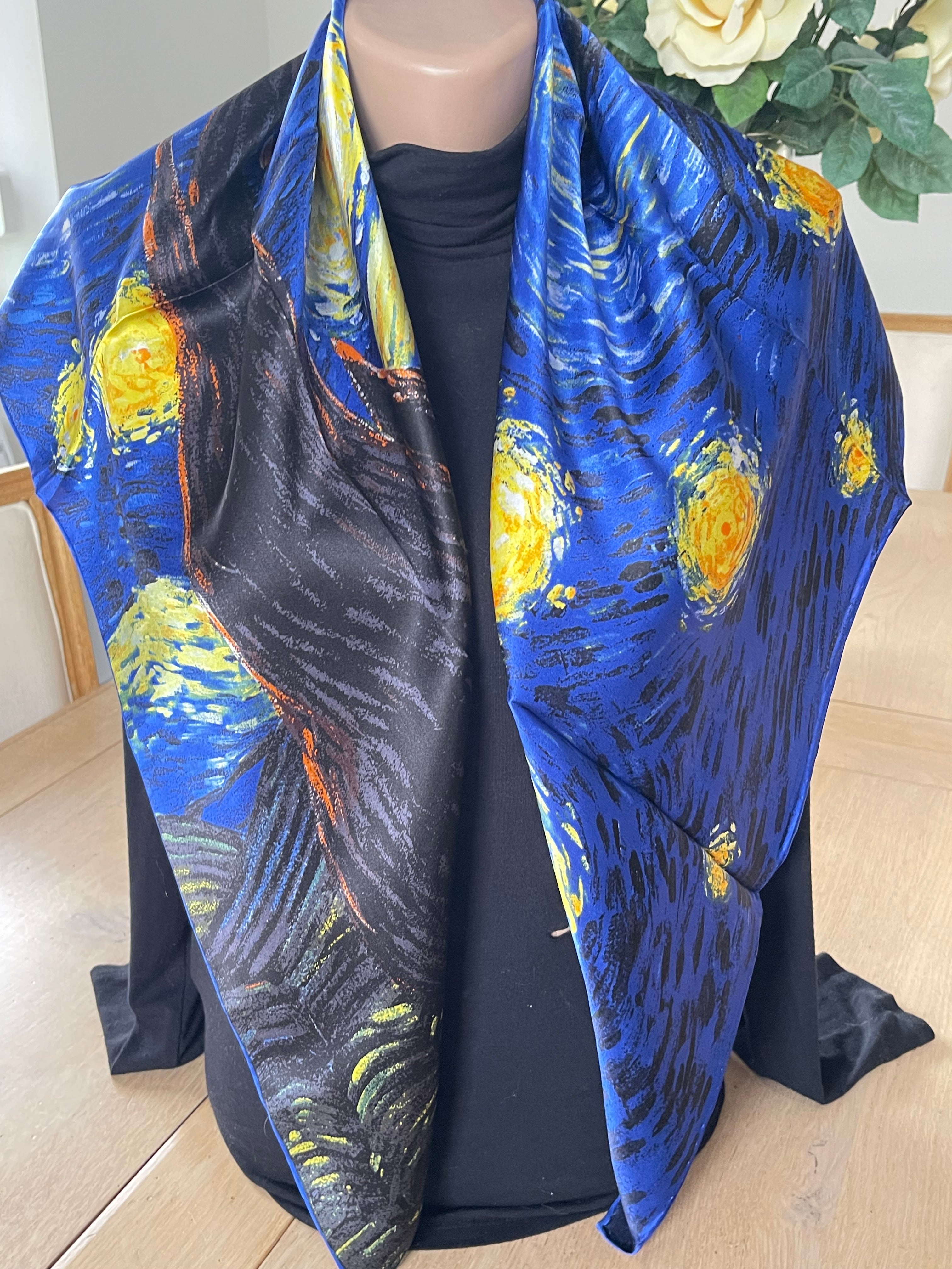 foulard carré Van Googh Pree scarf schal sjaal seide silk soie