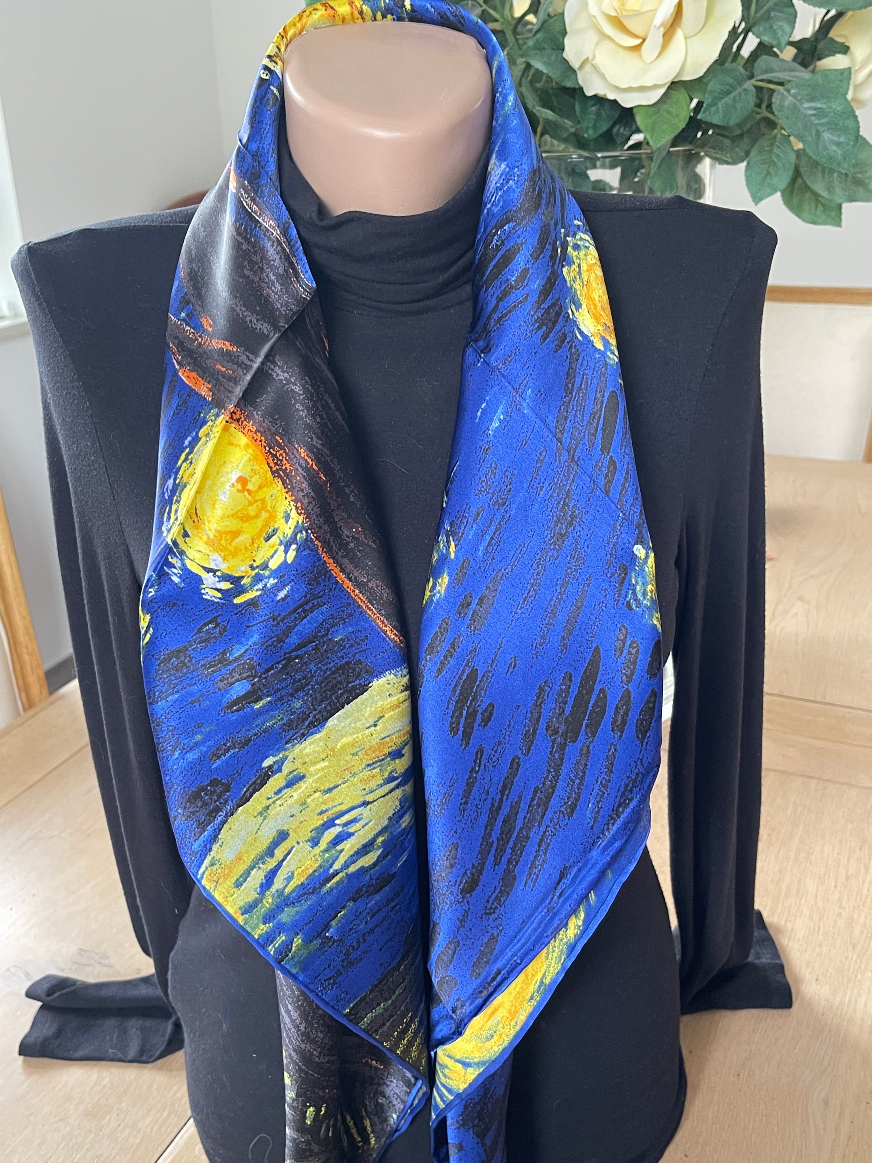 foulard carré Van Googh Pree scarf schal sjaal seide silk soie
