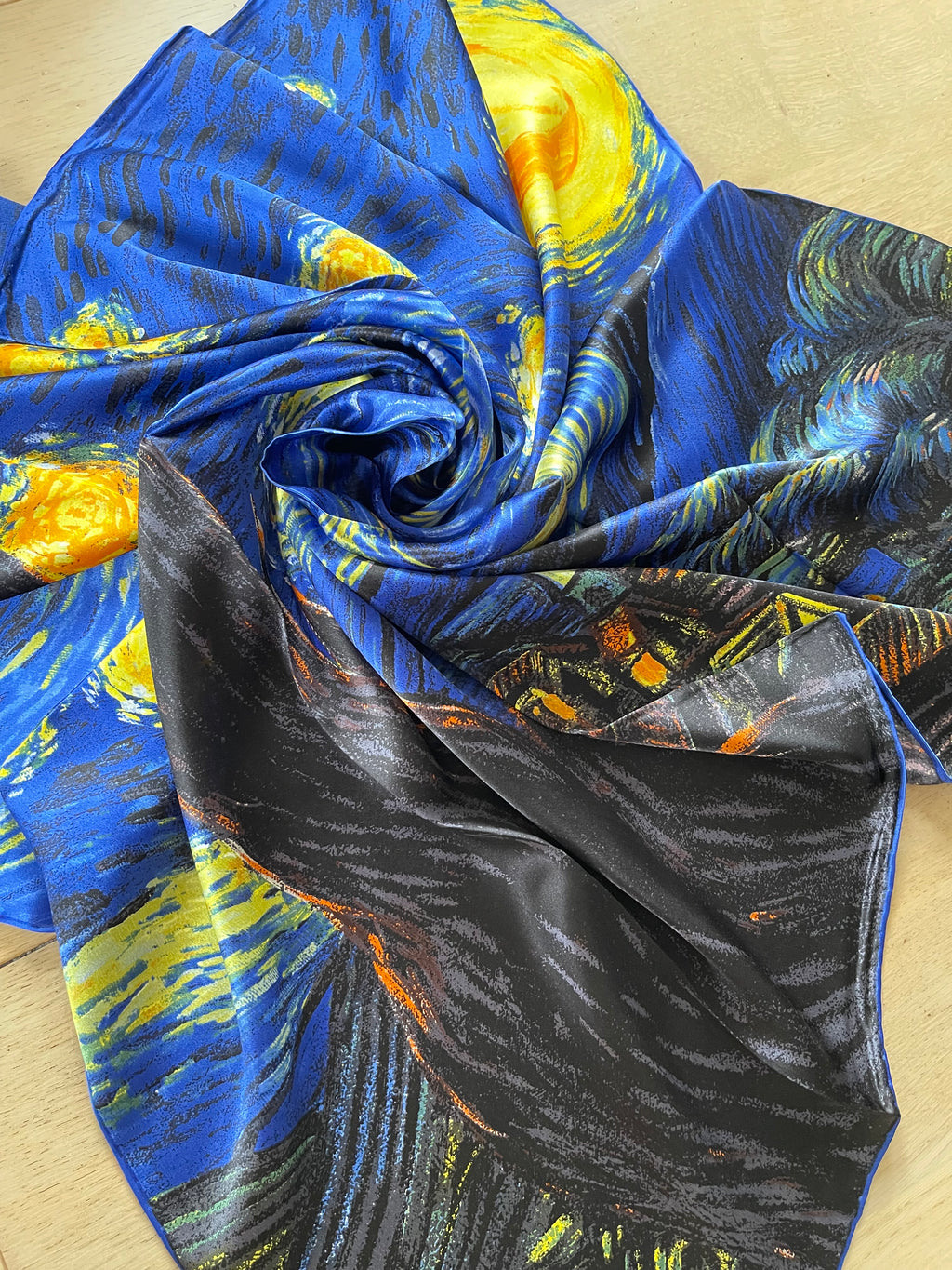 foulard carré Van Googh Pree scarf schal sjaal seide silk soie