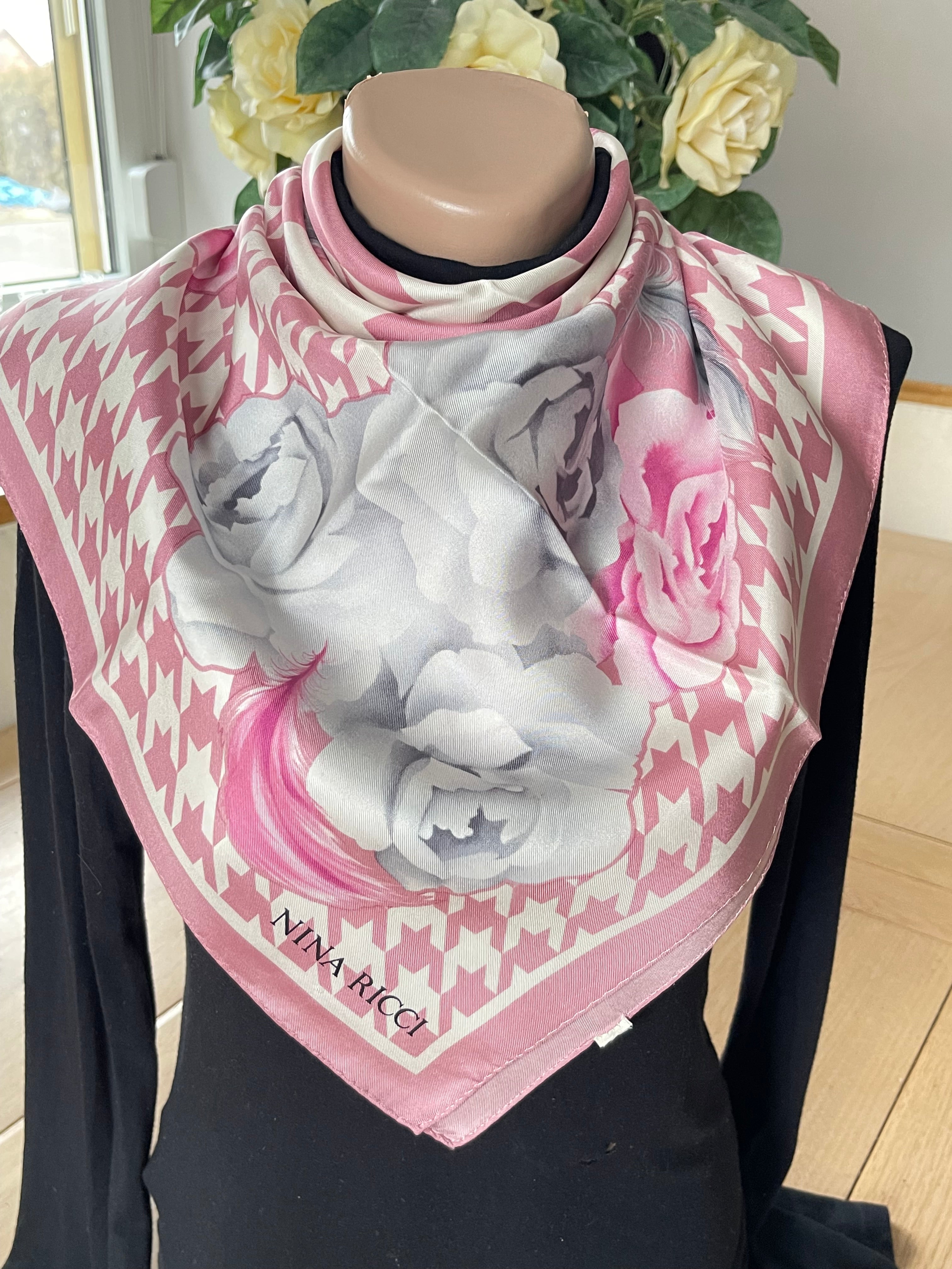 NINA RICCI carré schal foulard sjaal seide silk soie