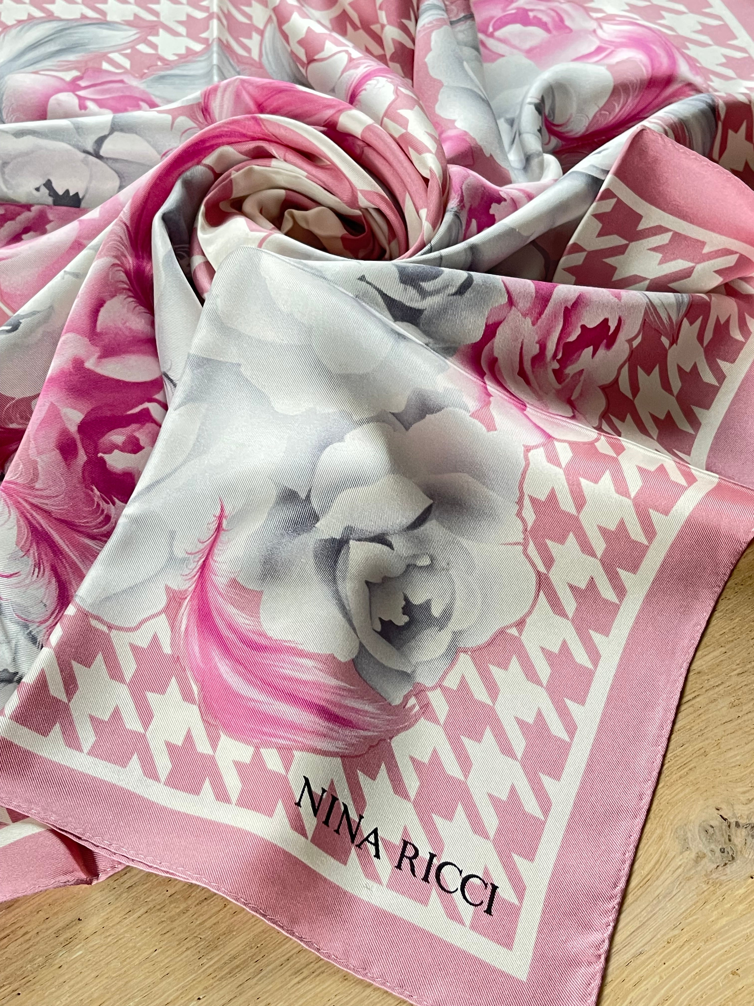 NINA RICCI carré schal foulard sjaal seide silk soie
