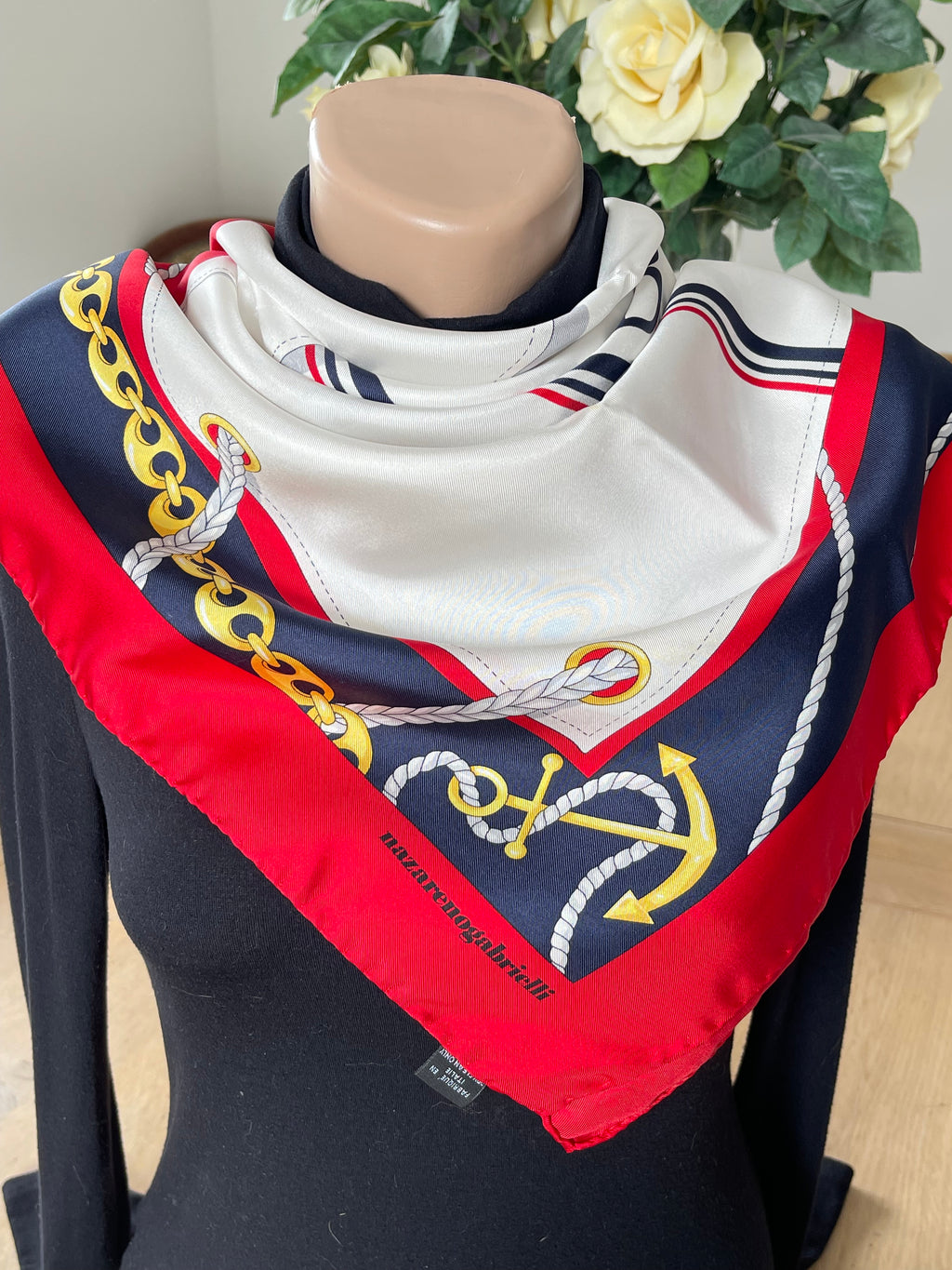 NAZARENO GABRIELLI foulard carré scarf schal sjaal seide soie silk