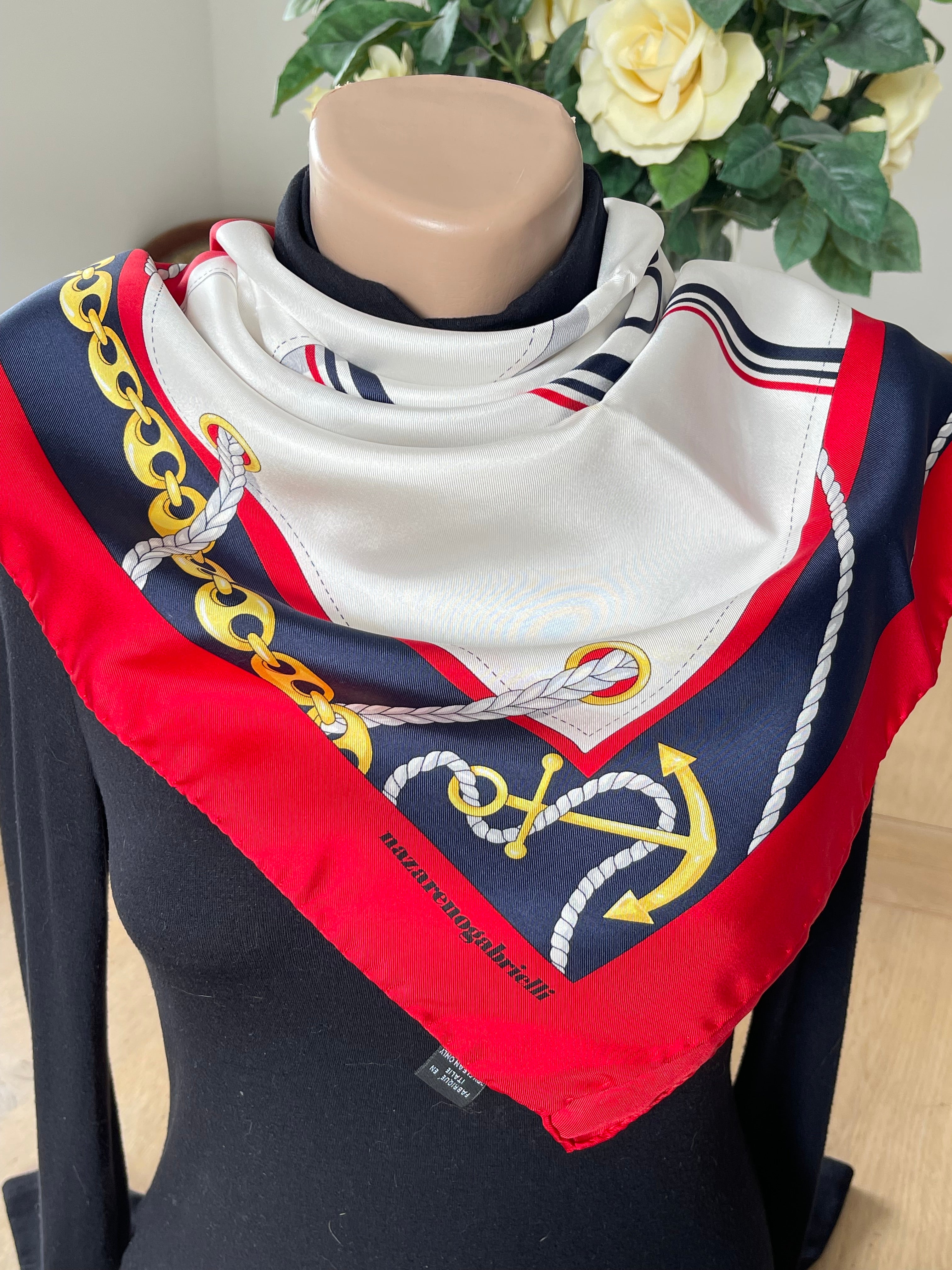 NAZARENO GABRIELLI foulard carré scarf schal sjaal seide soie silk