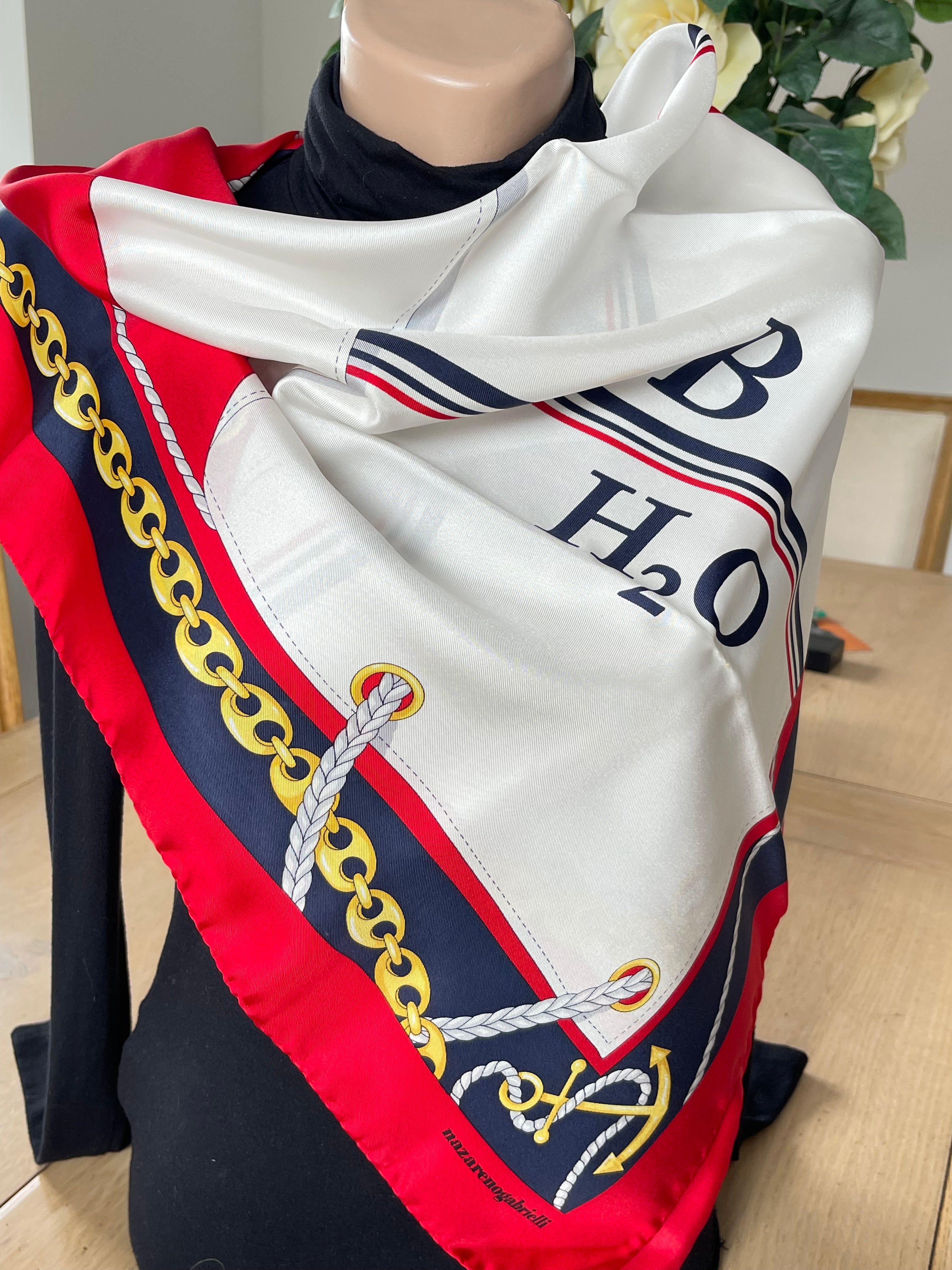 NAZARENO GABRIELLI foulard carré scarf schal sjaal seide soie silk