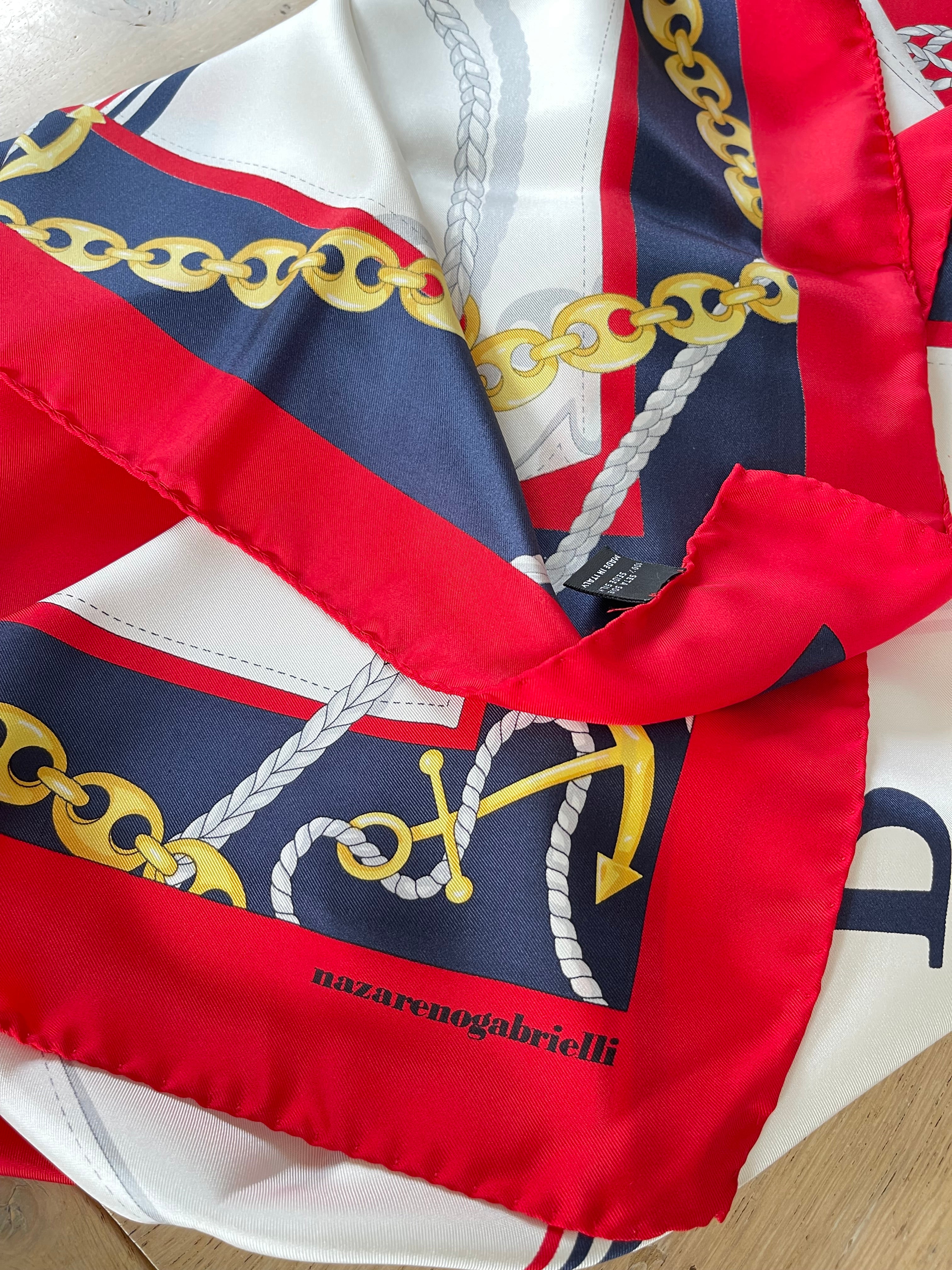 NAZARENO GABRIELLI foulard carré scarf schal sjaal seide soie silk