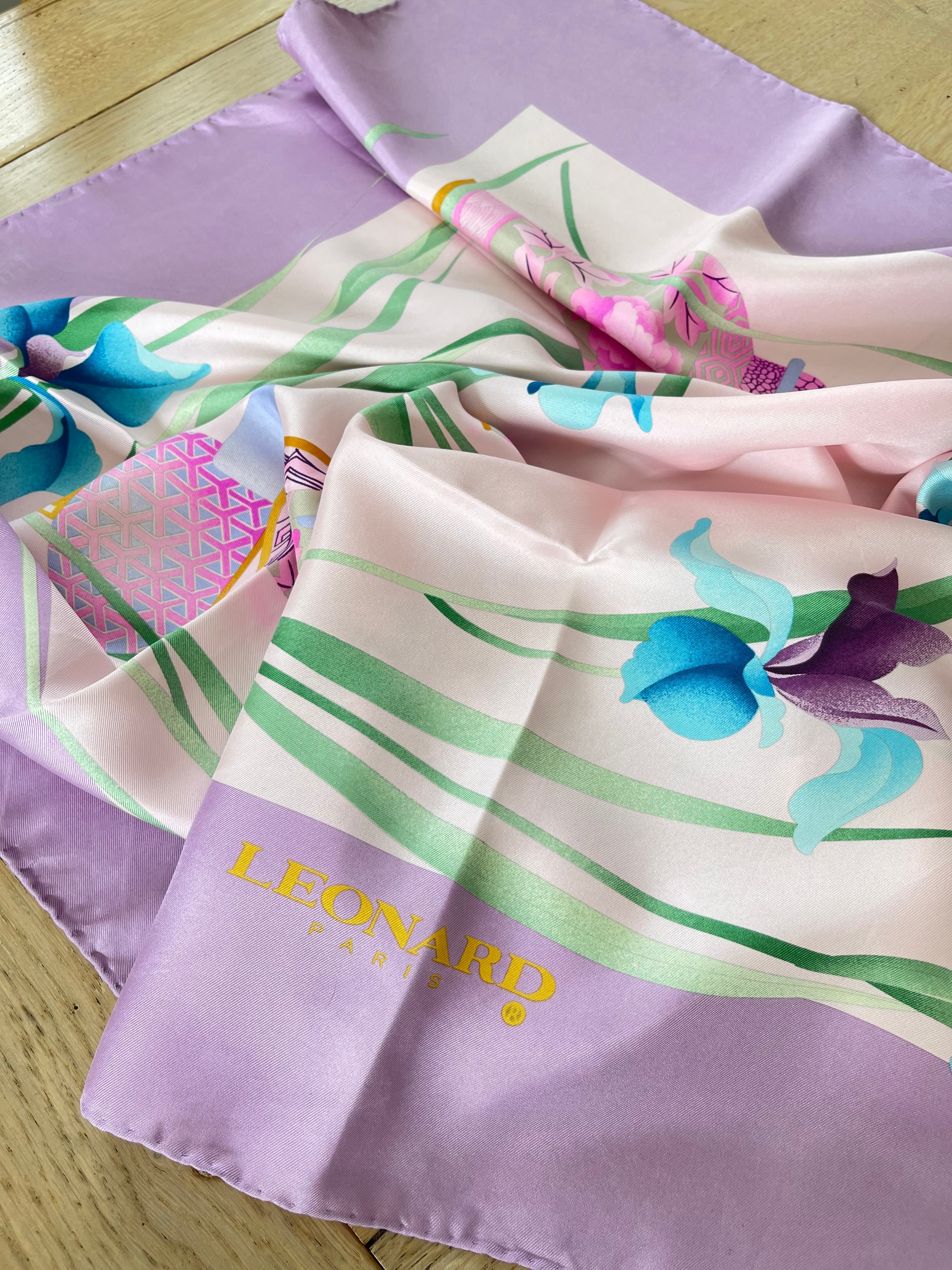 LEONARD foulard carré scarf schal sjaal seide soie silk seta
