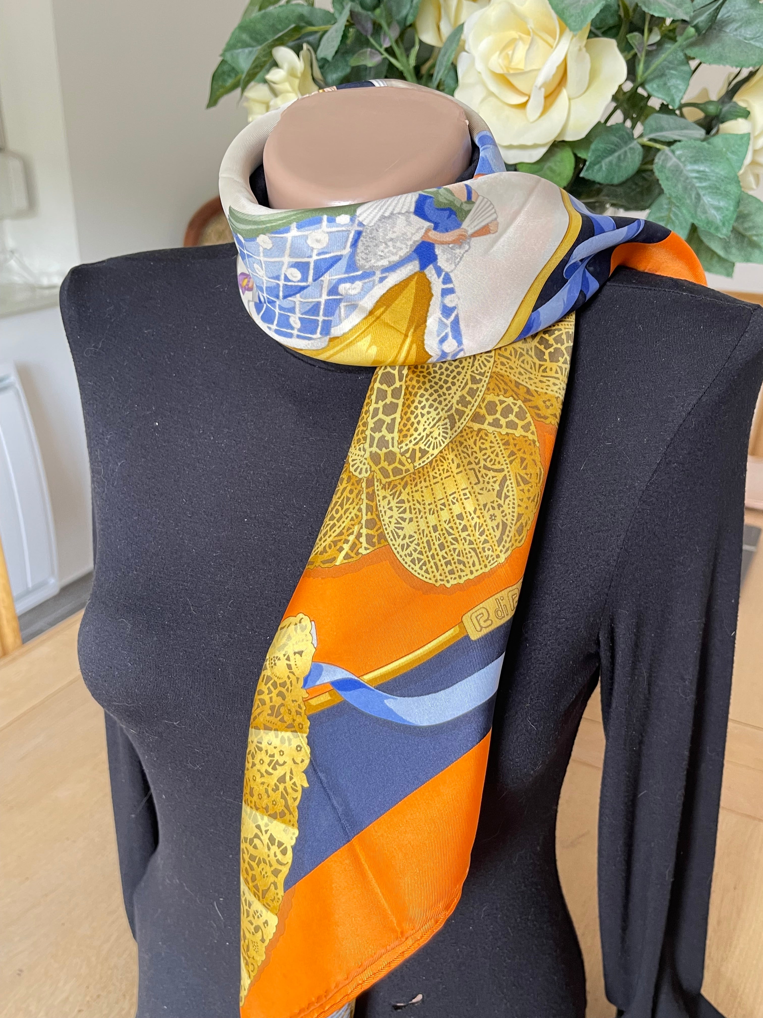 R di RATTI foulard carré schal sjaal seide soie silk