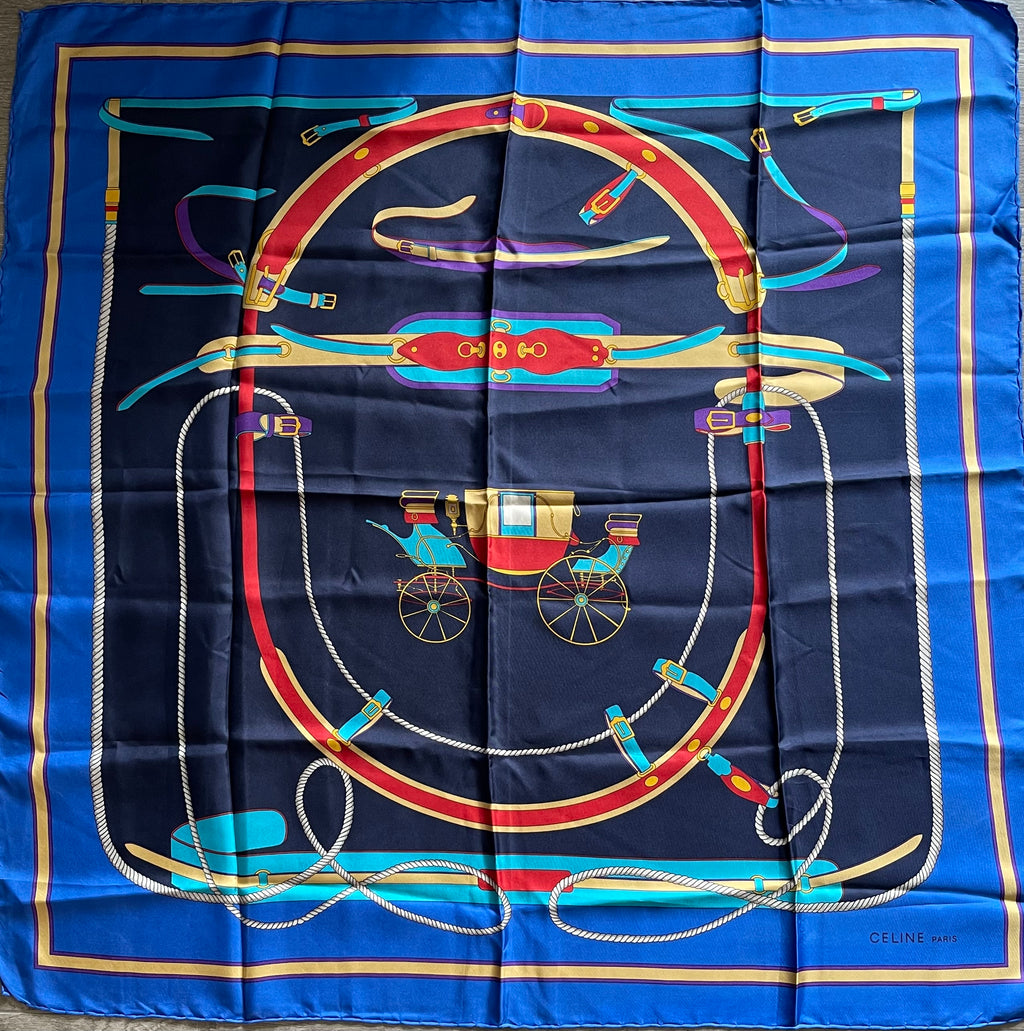 CELINE foulard carré schal sjaal seide silk soie