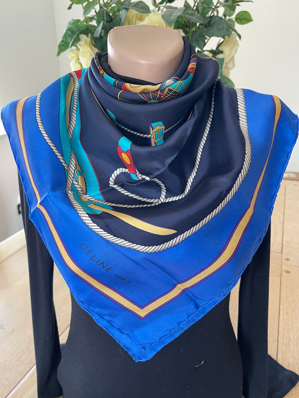 CELINE foulard carré schal sjaal seide silk soie