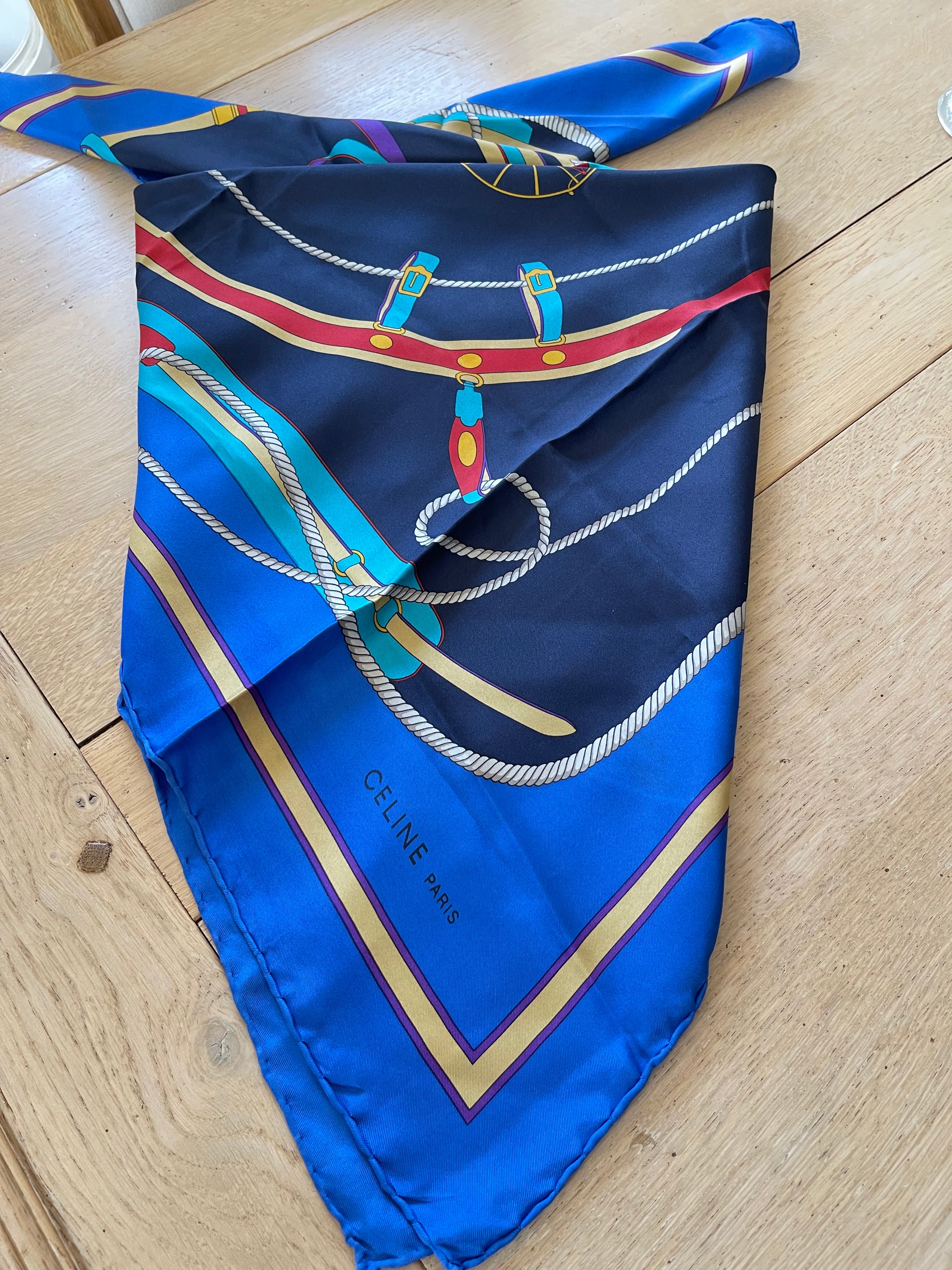 CELINE foulard carré schal sjaal seide silk soie
