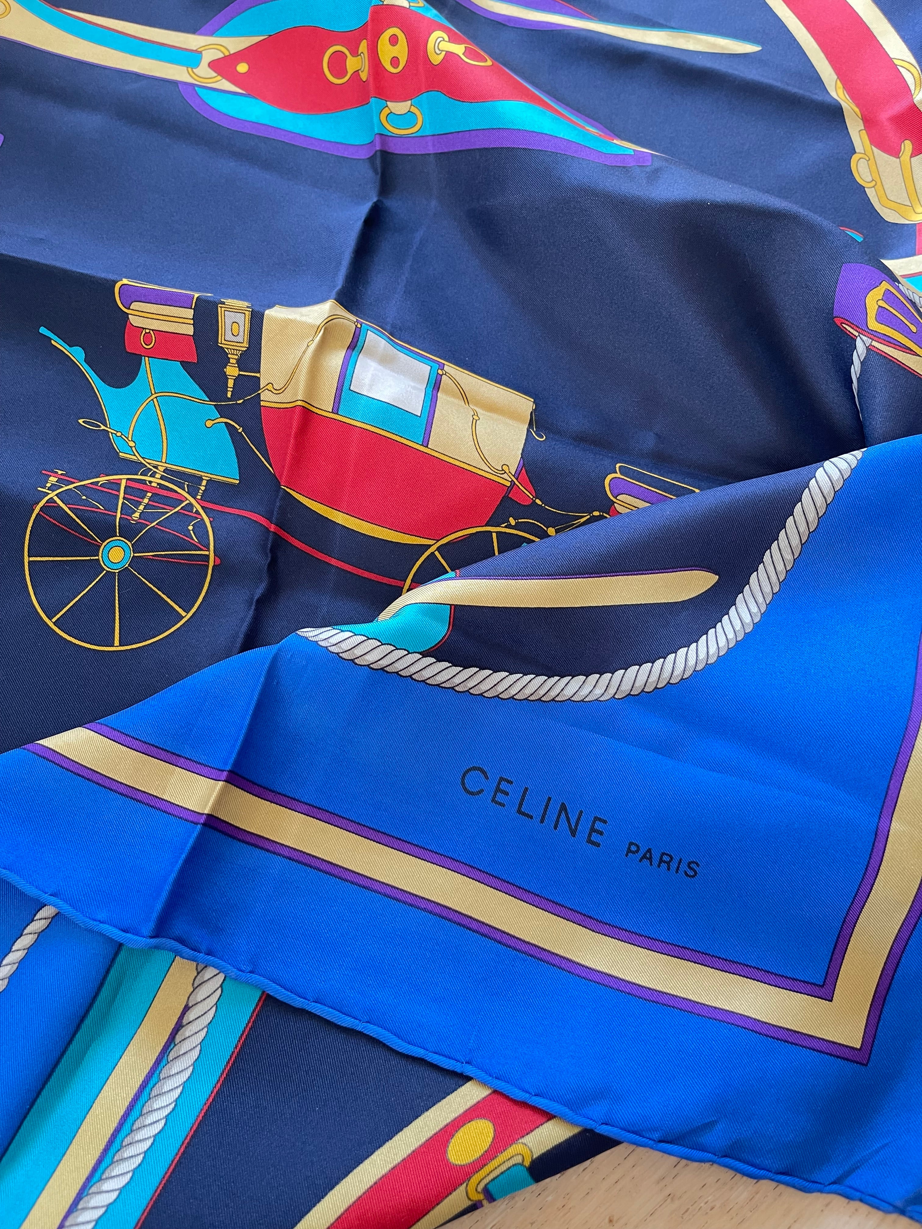CELINE foulard carré schal sjaal seide silk soie