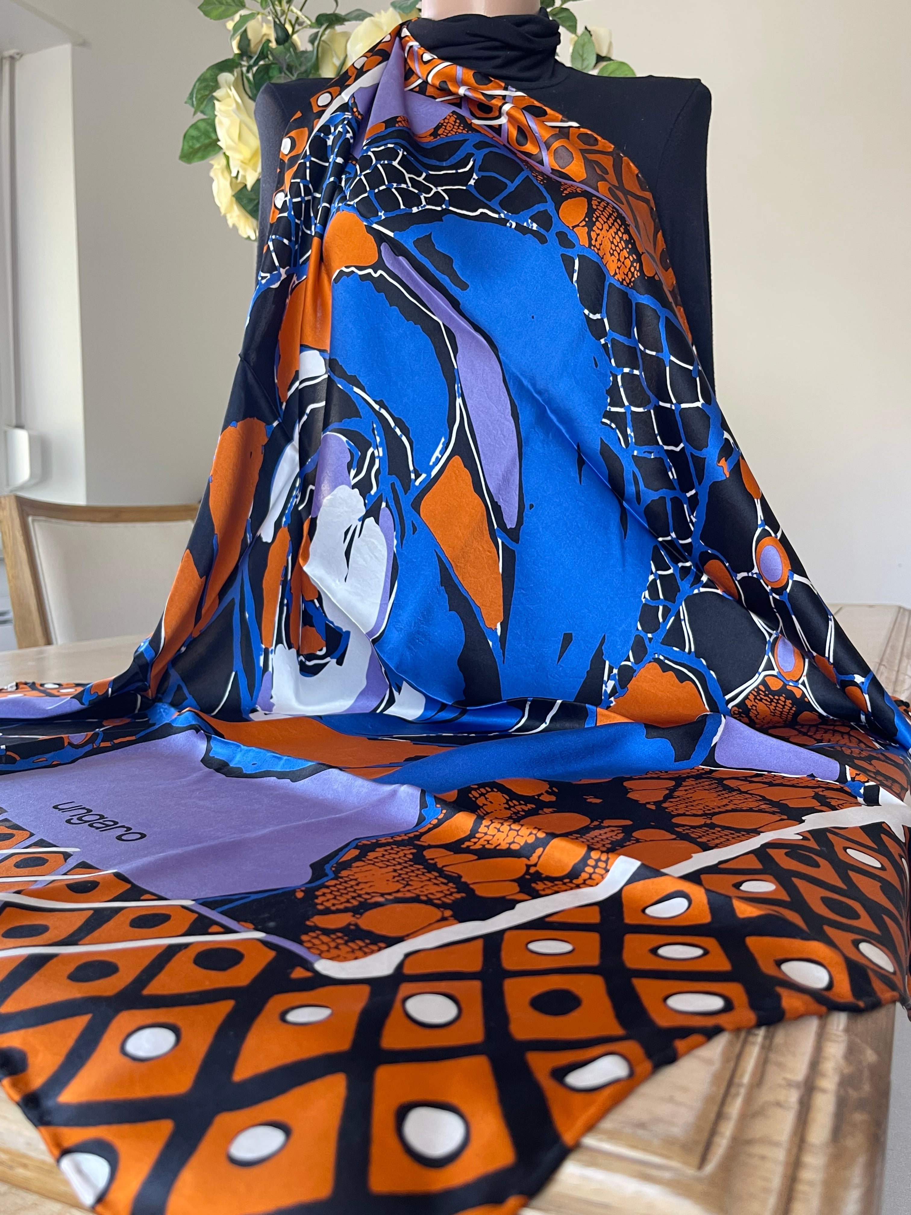 UNGARO foulard carré schal sjaal seide silk soie