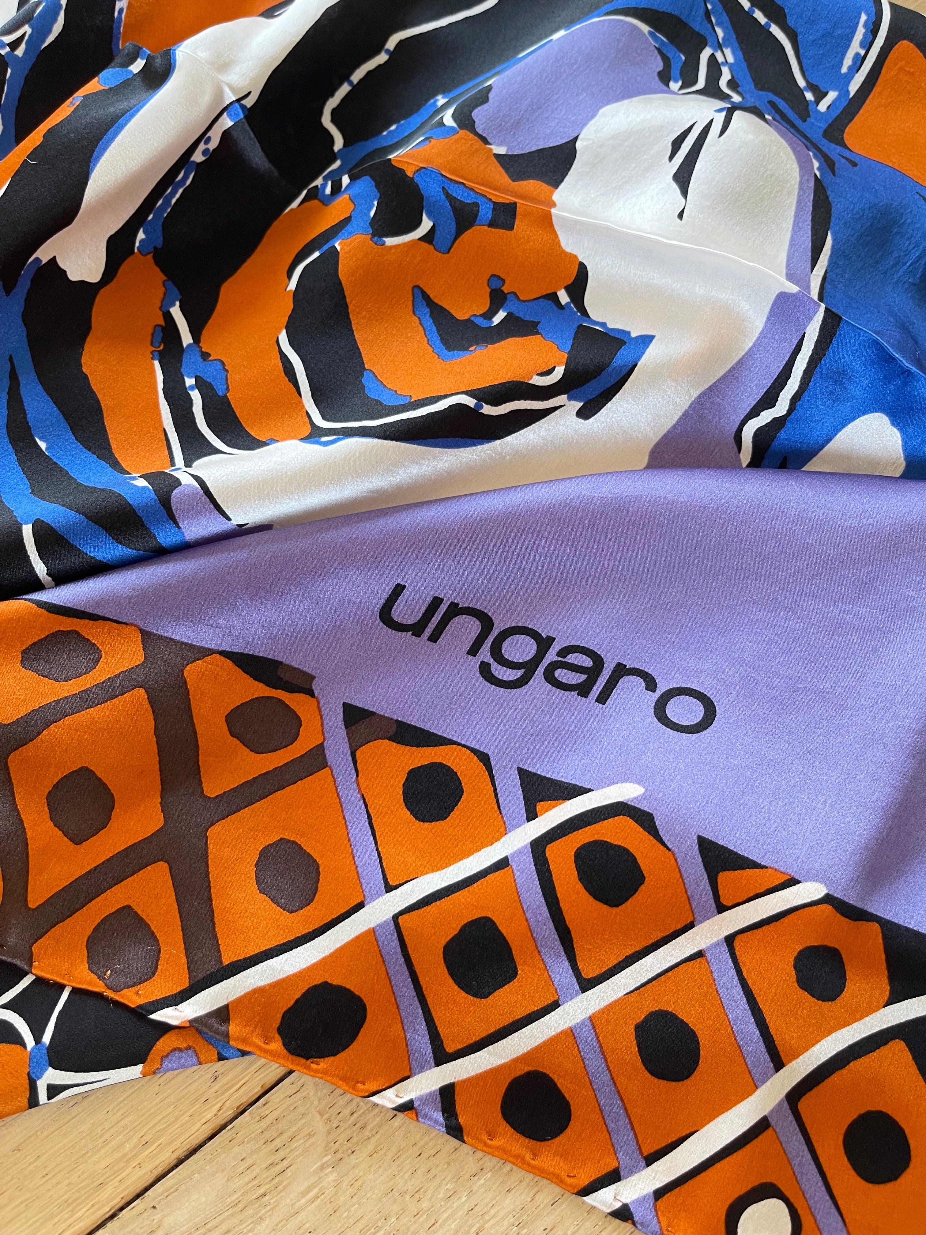 UNGARO foulard carré schal sjaal seide silk soie