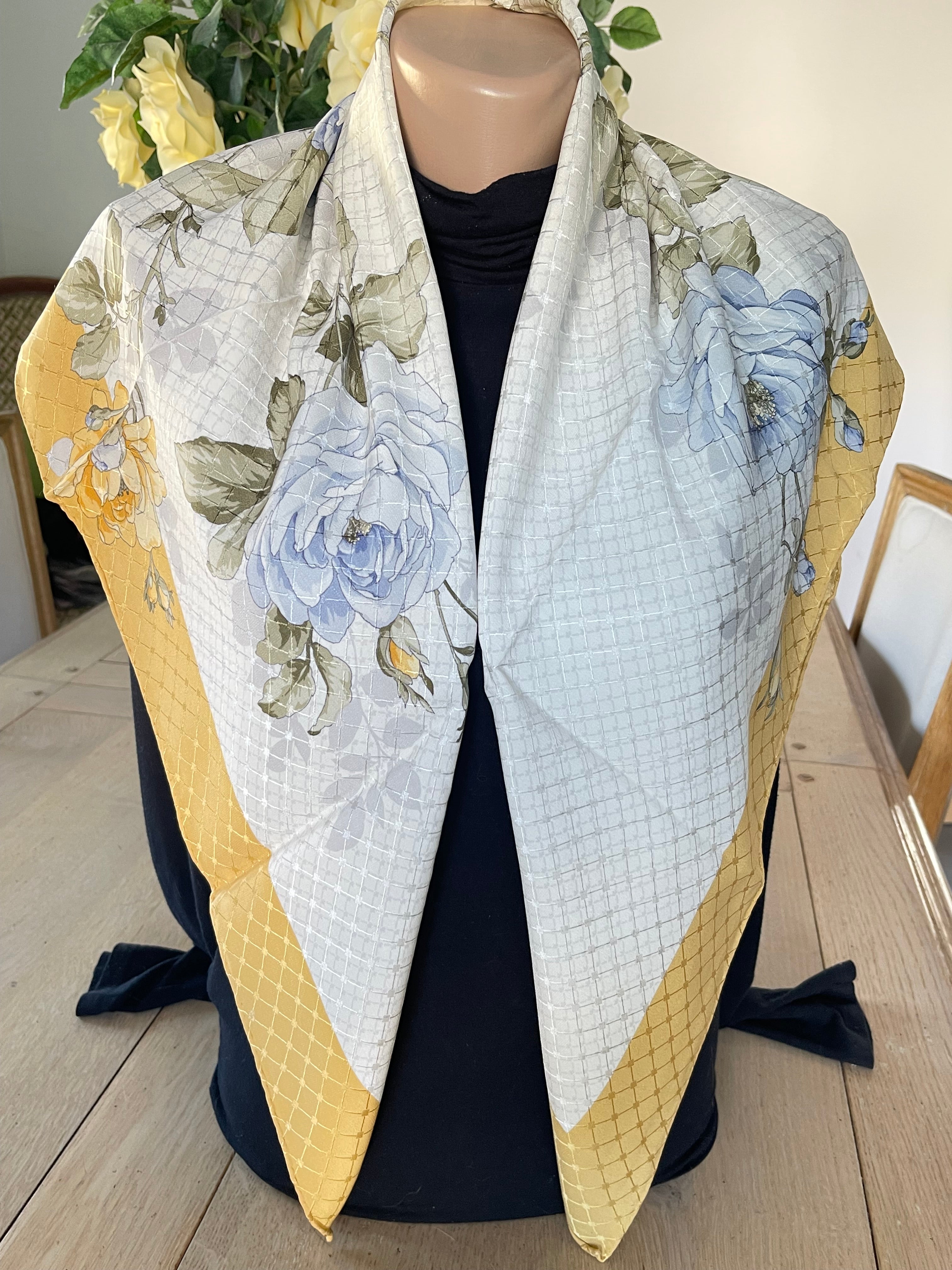 DANIEL LA FORET carré foulard scarf schal sjaal seide soie silk