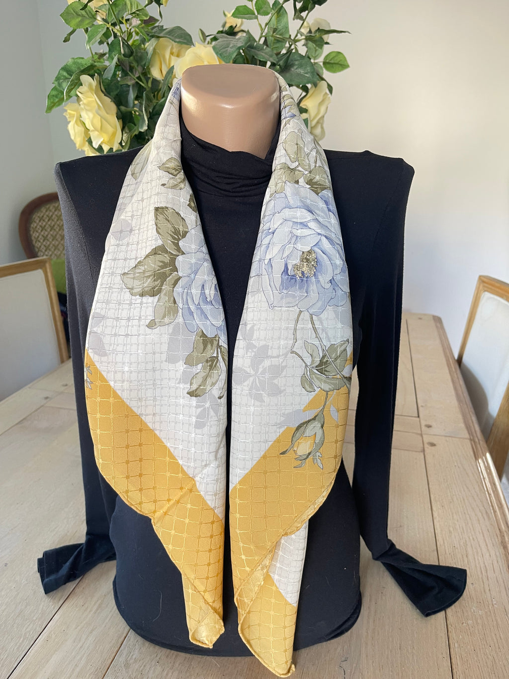 DANIEL LA FORET carré foulard scarf schal sjaal seide soie silk
