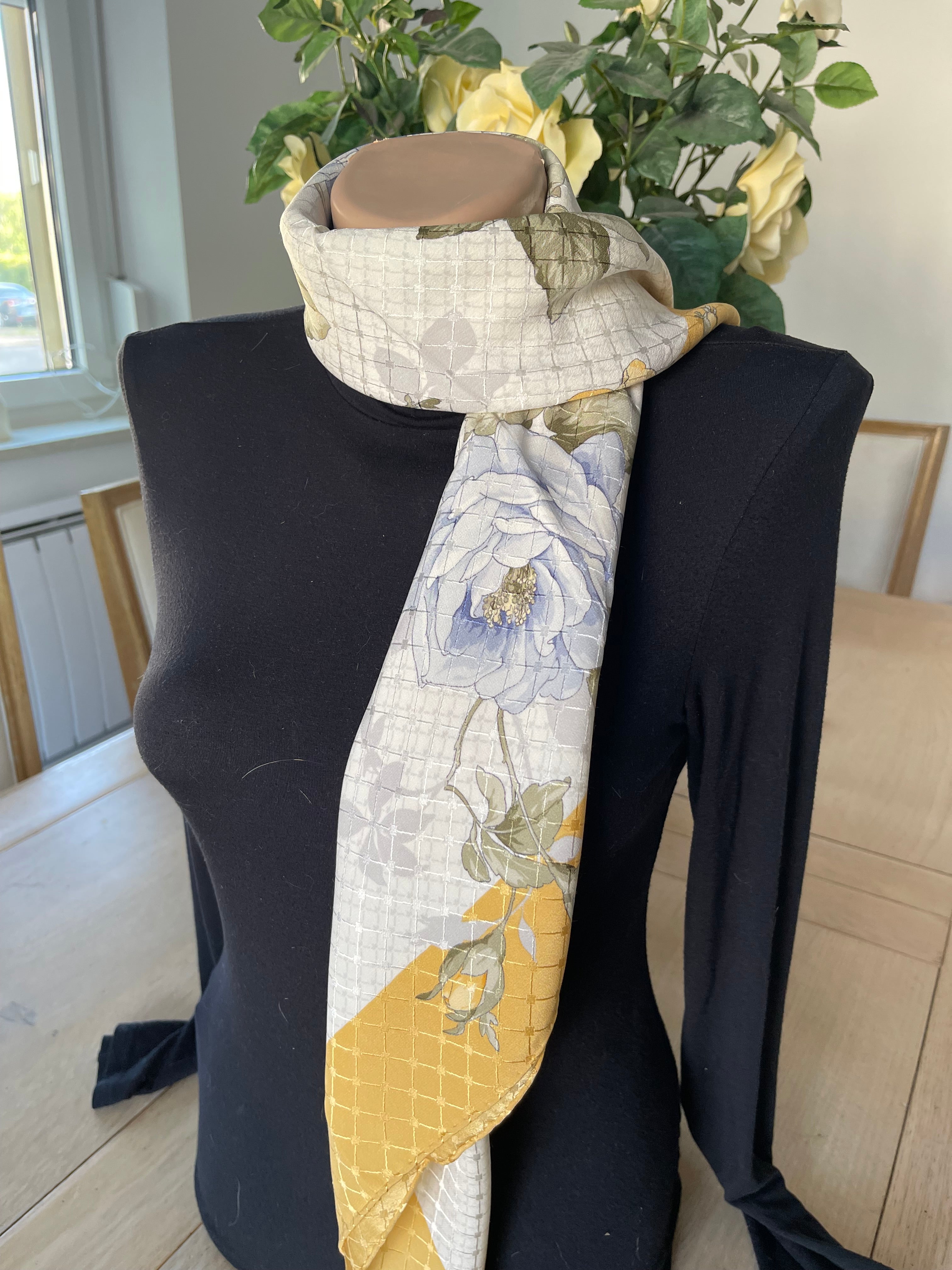 DANIEL LA FORET carré foulard scarf schal sjaal seide soie silk