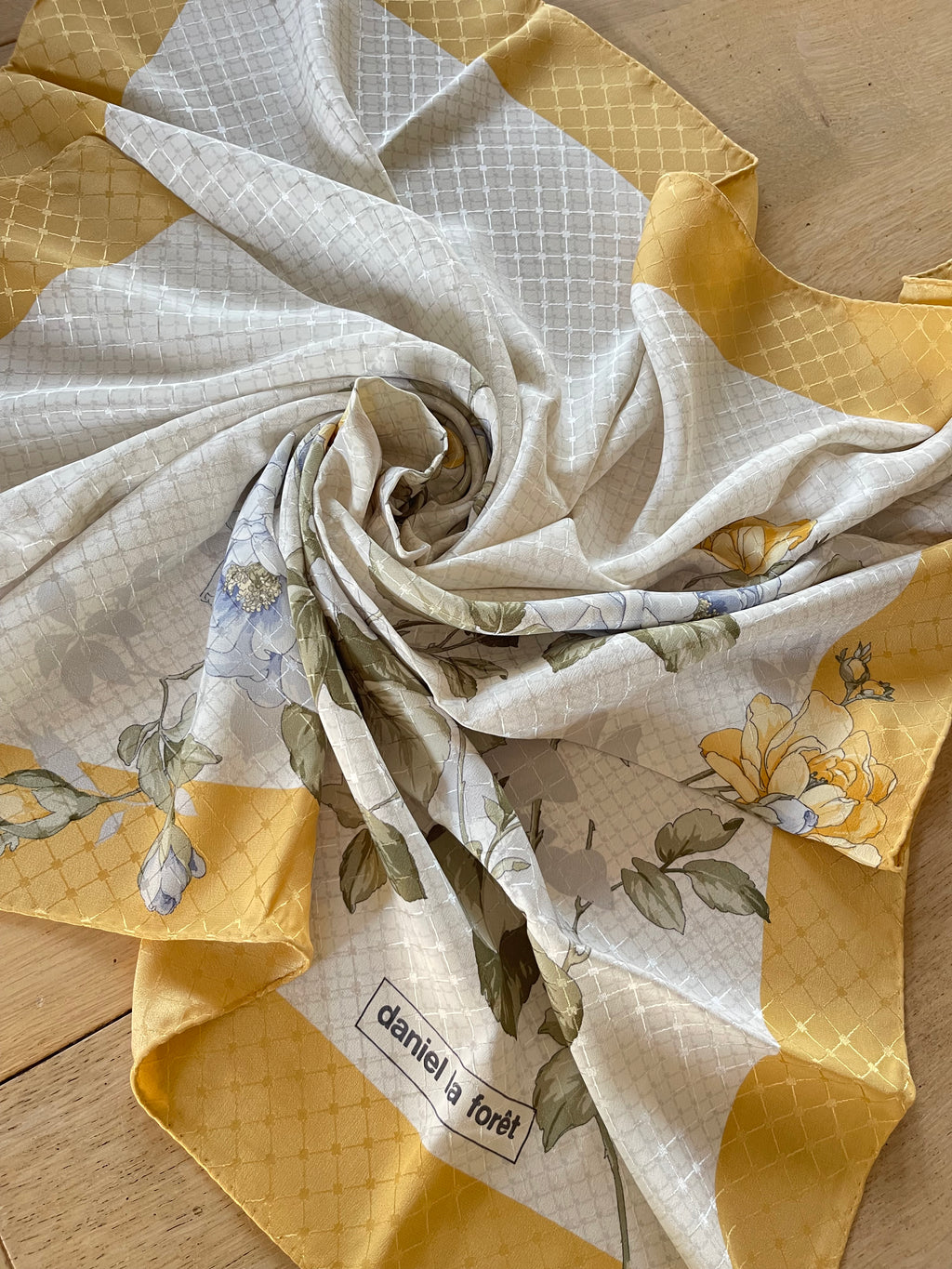 DANIEL LA FORET carré foulard scarf schal sjaal seide soie silk