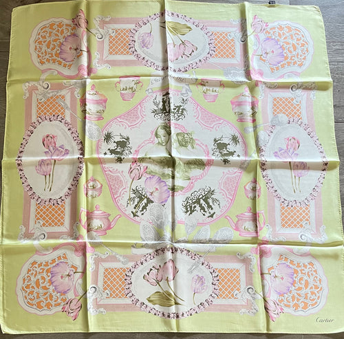 Cartier Carré foulard Schal sjaal seide soie silk