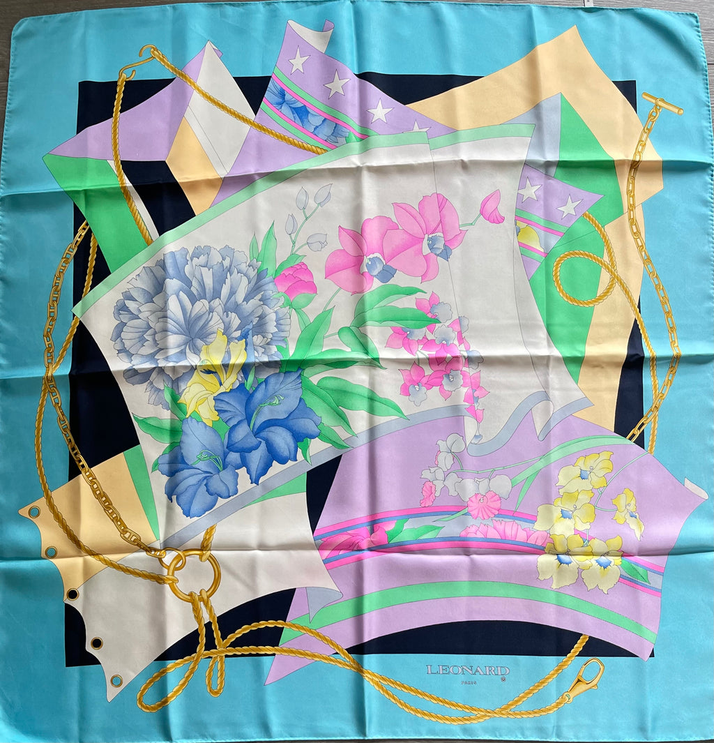 LEONARD foulard carré schal scarf sjaal seide silk soie