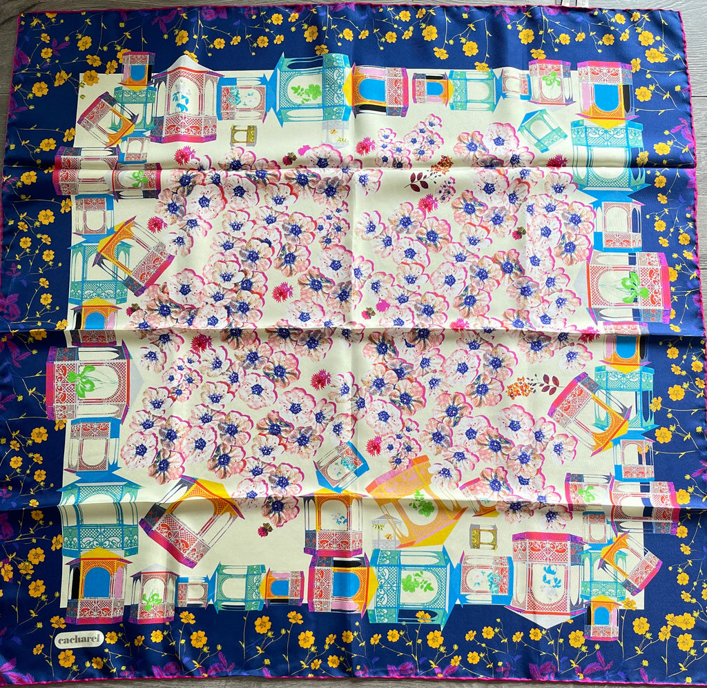CACHAREL foulard carré scarf seide silk soie