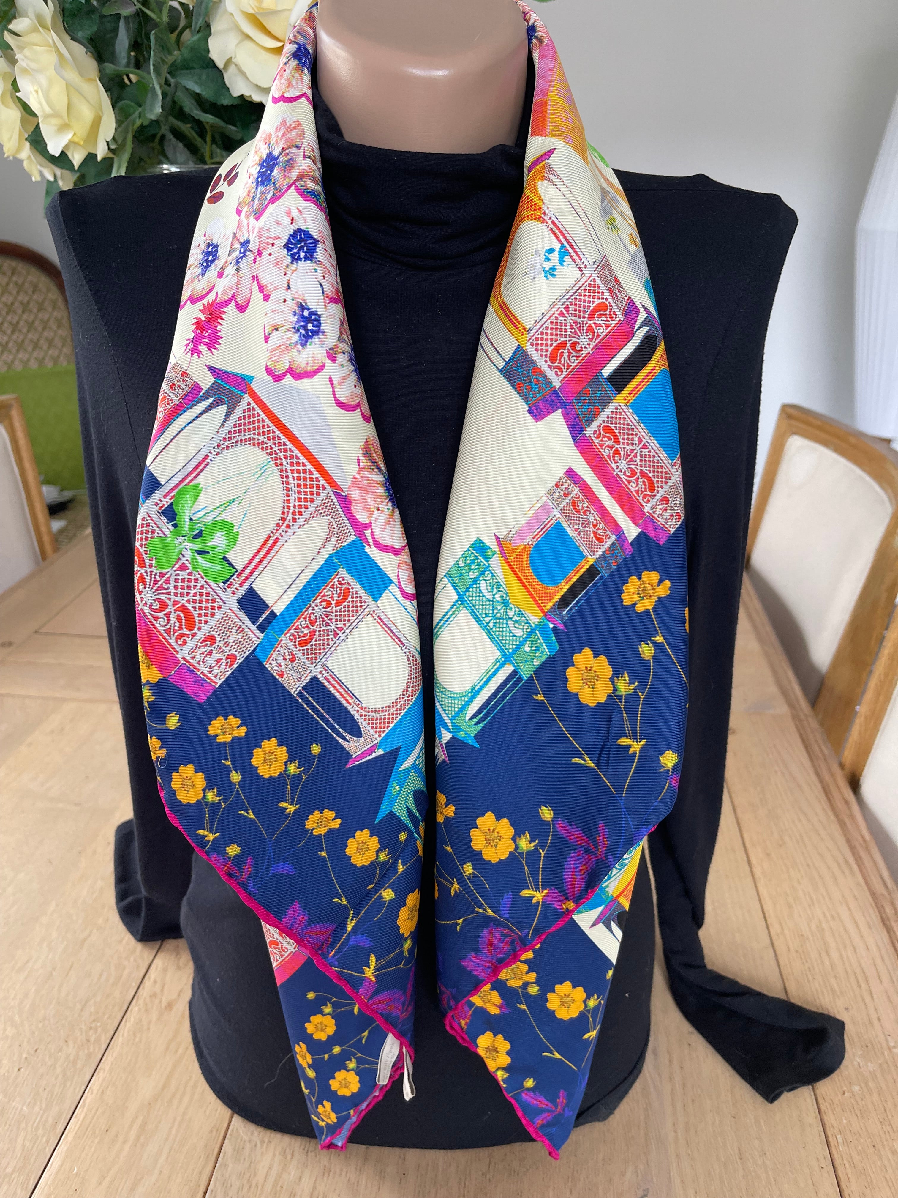 CACHAREL foulard carré scarf seide silk soie