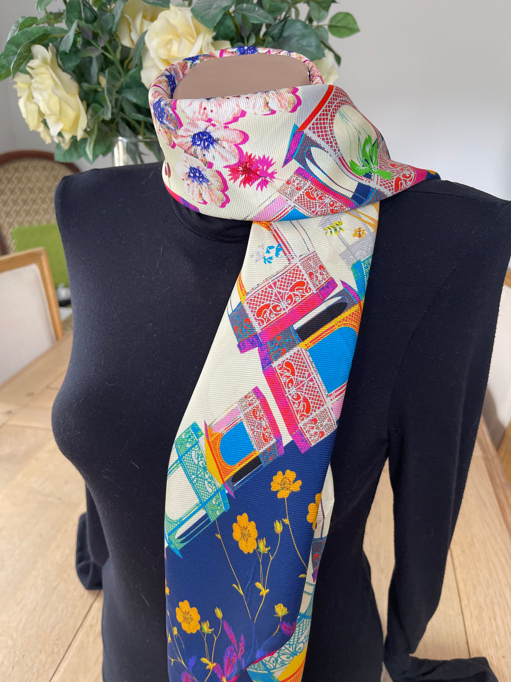 CACHAREL foulard carré scarf seide silk soie