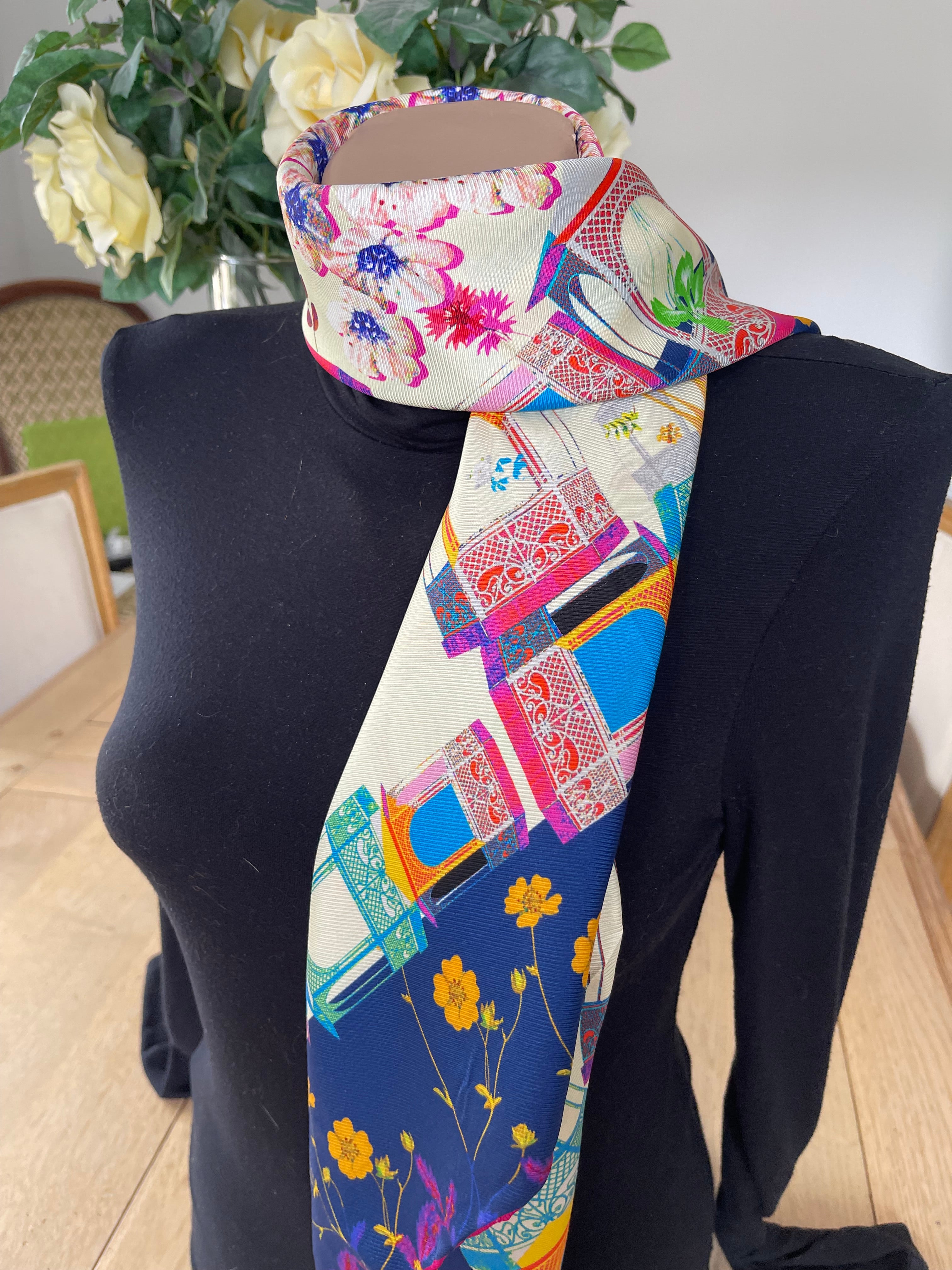 CACHAREL foulard carré scarf seide silk soie