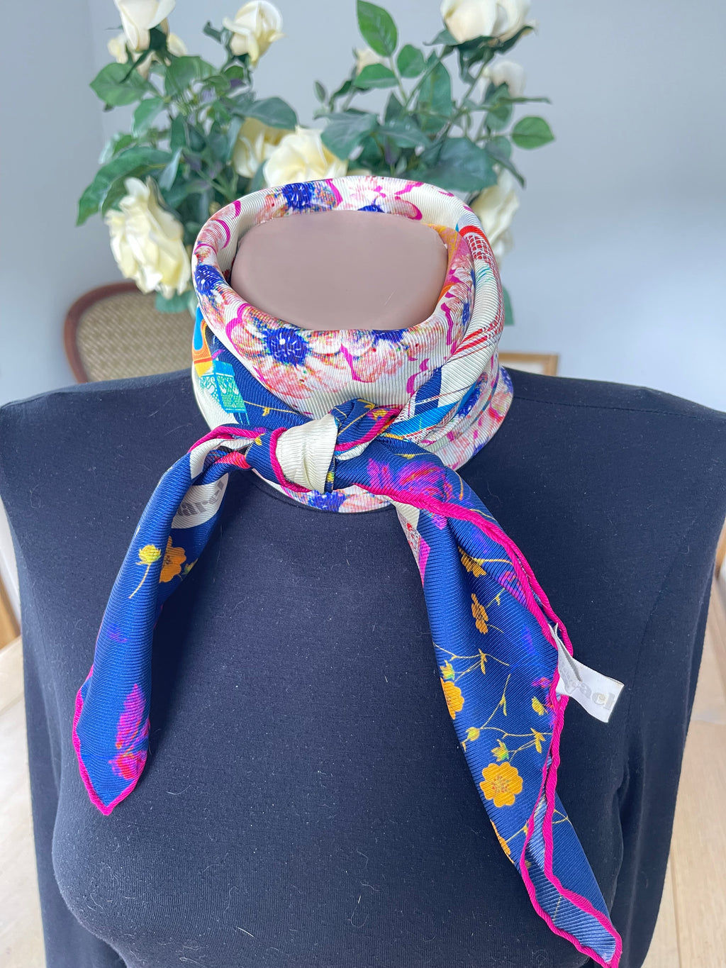 CACHAREL foulard carré scarf seide silk soie