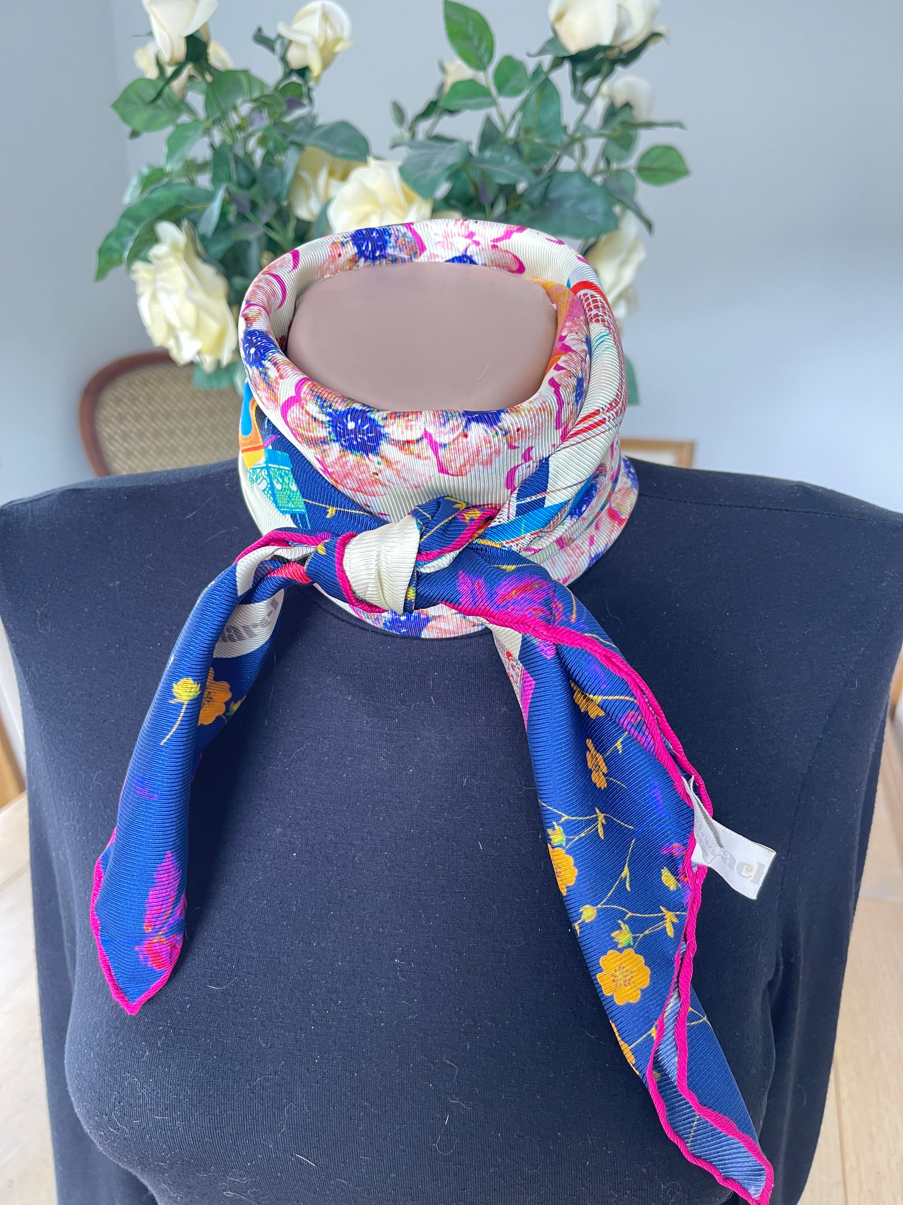 CACHAREL foulard carré scarf seide silk soie