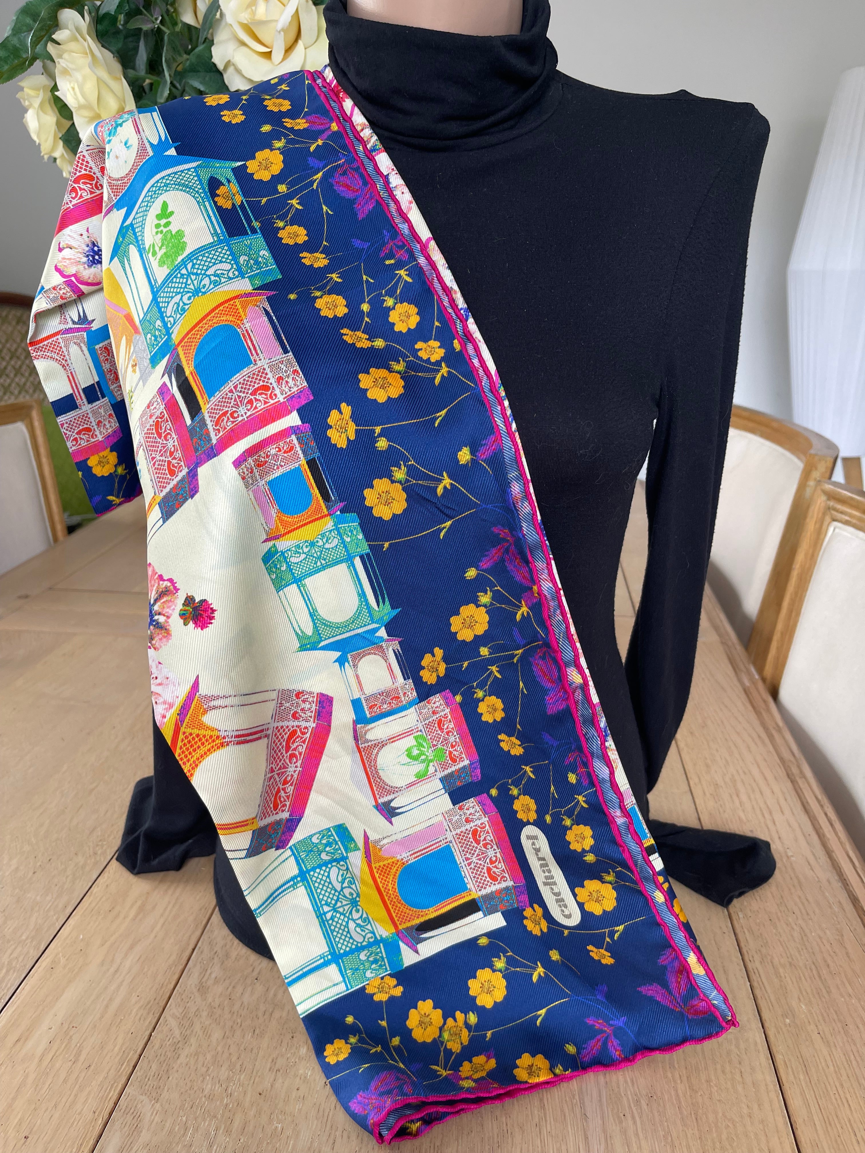 CACHAREL foulard carré scarf seide silk soie