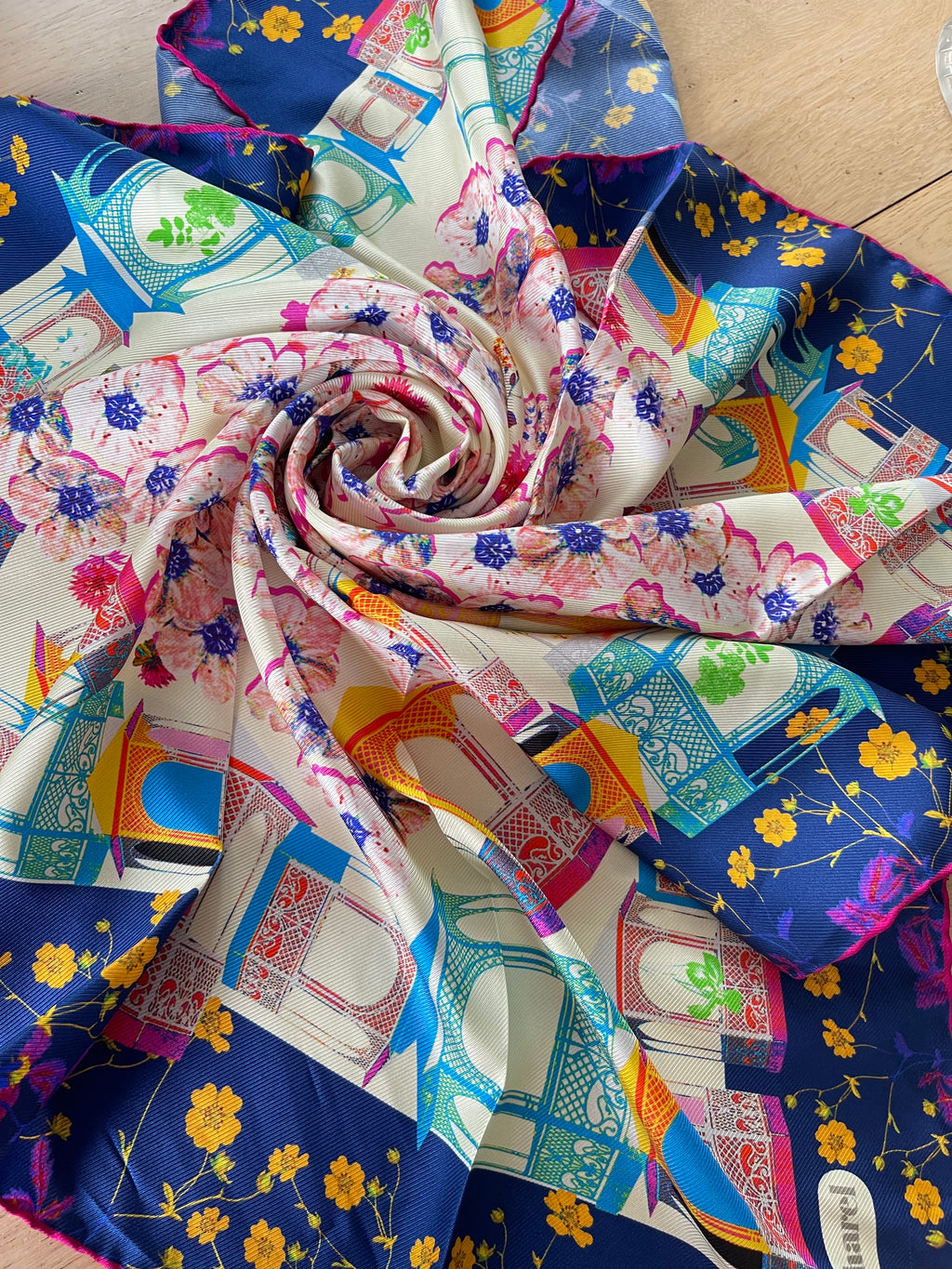 CACHAREL foulard carré scarf seide silk soie
