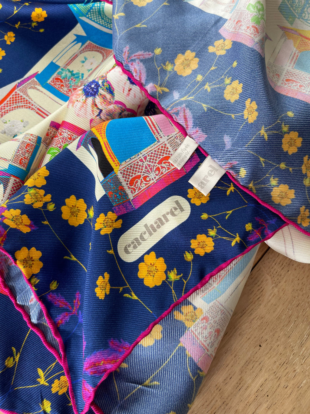 CACHAREL foulard carré scarf seide silk soie