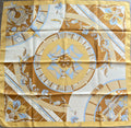 Yellow carré foulard scarf schal sjaal seide silk soie