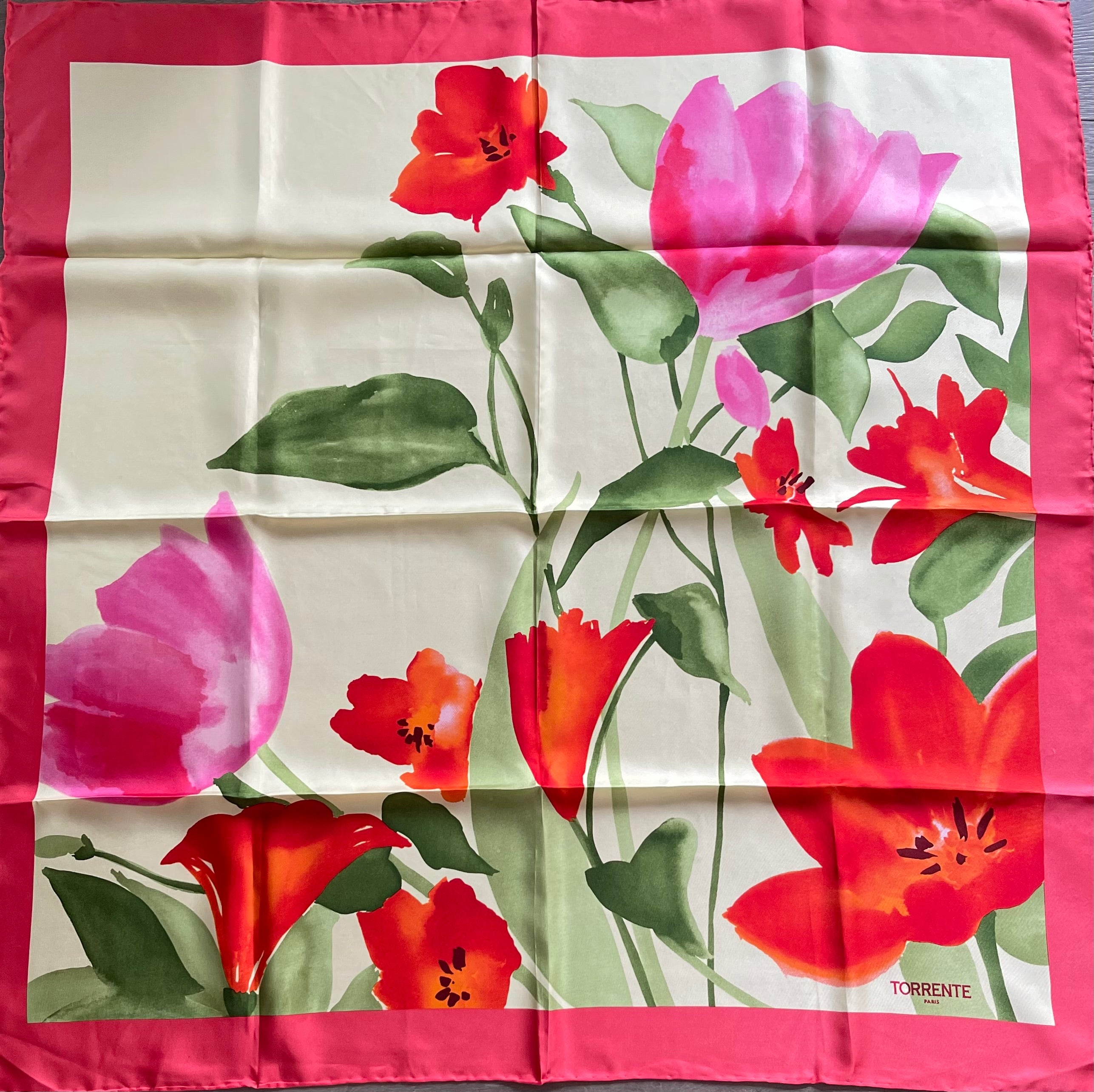 TORRENTE carré foulard scarf schal sjaal seide soie silk